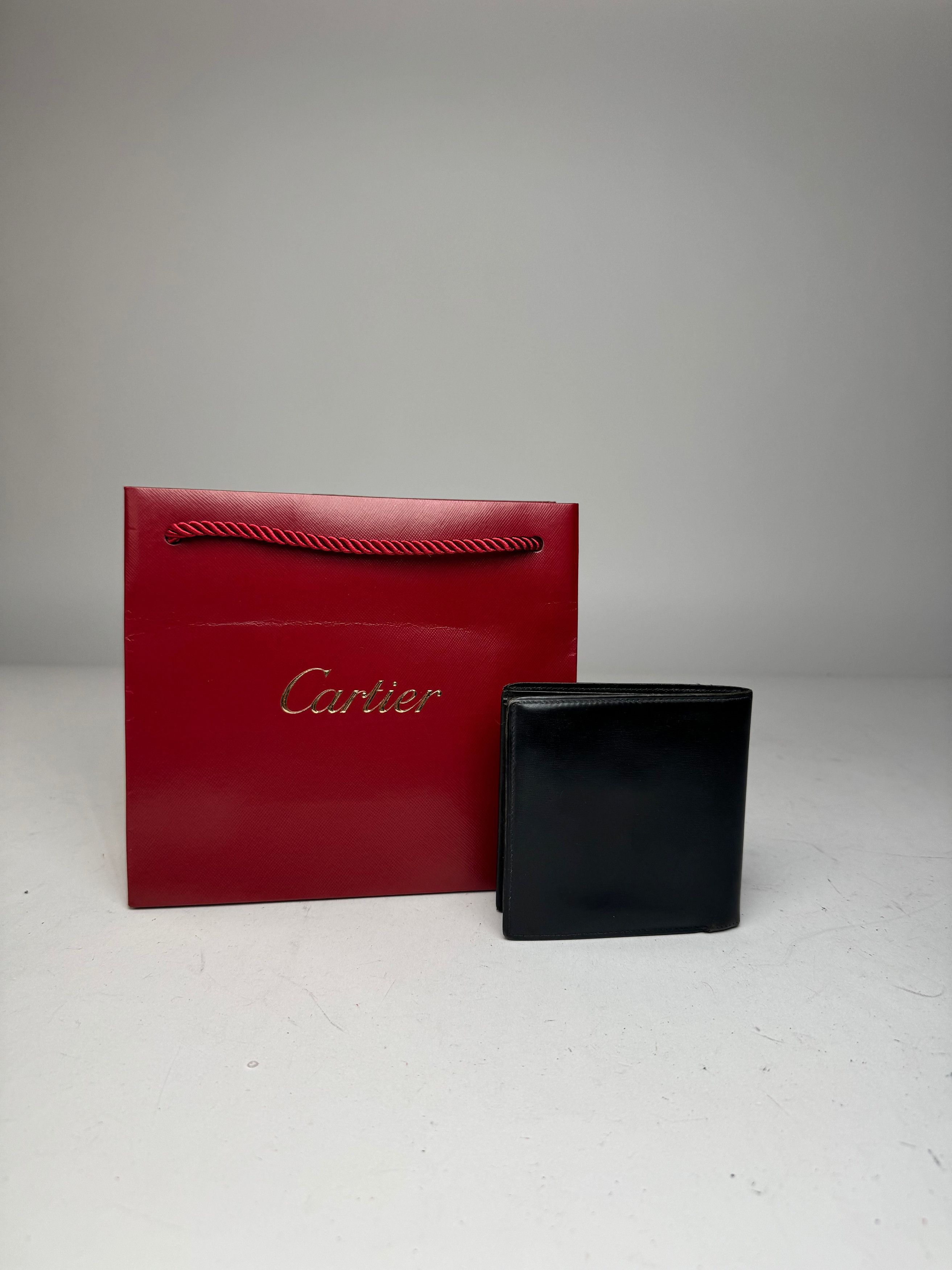Cartier Vintage Flapable Leather Wallet Black Size ONE SIZE - 2 Thumbnail