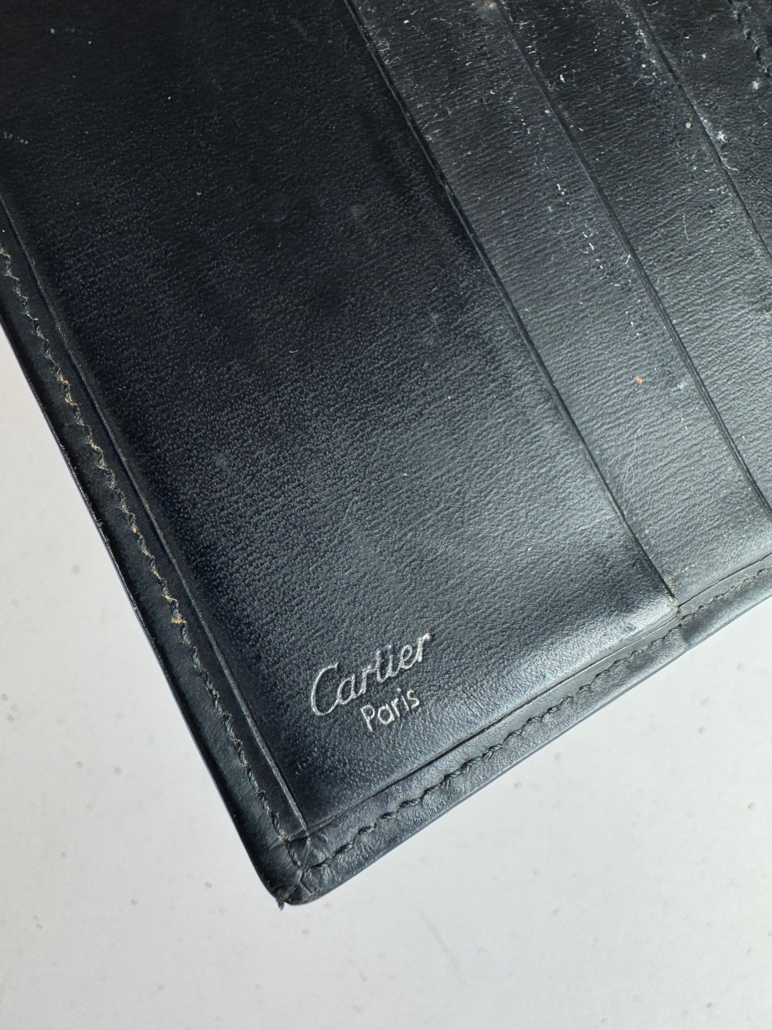 Cartier Vintage Flapable Leather Wallet Black Size ONE SIZE - 4 Thumbnail