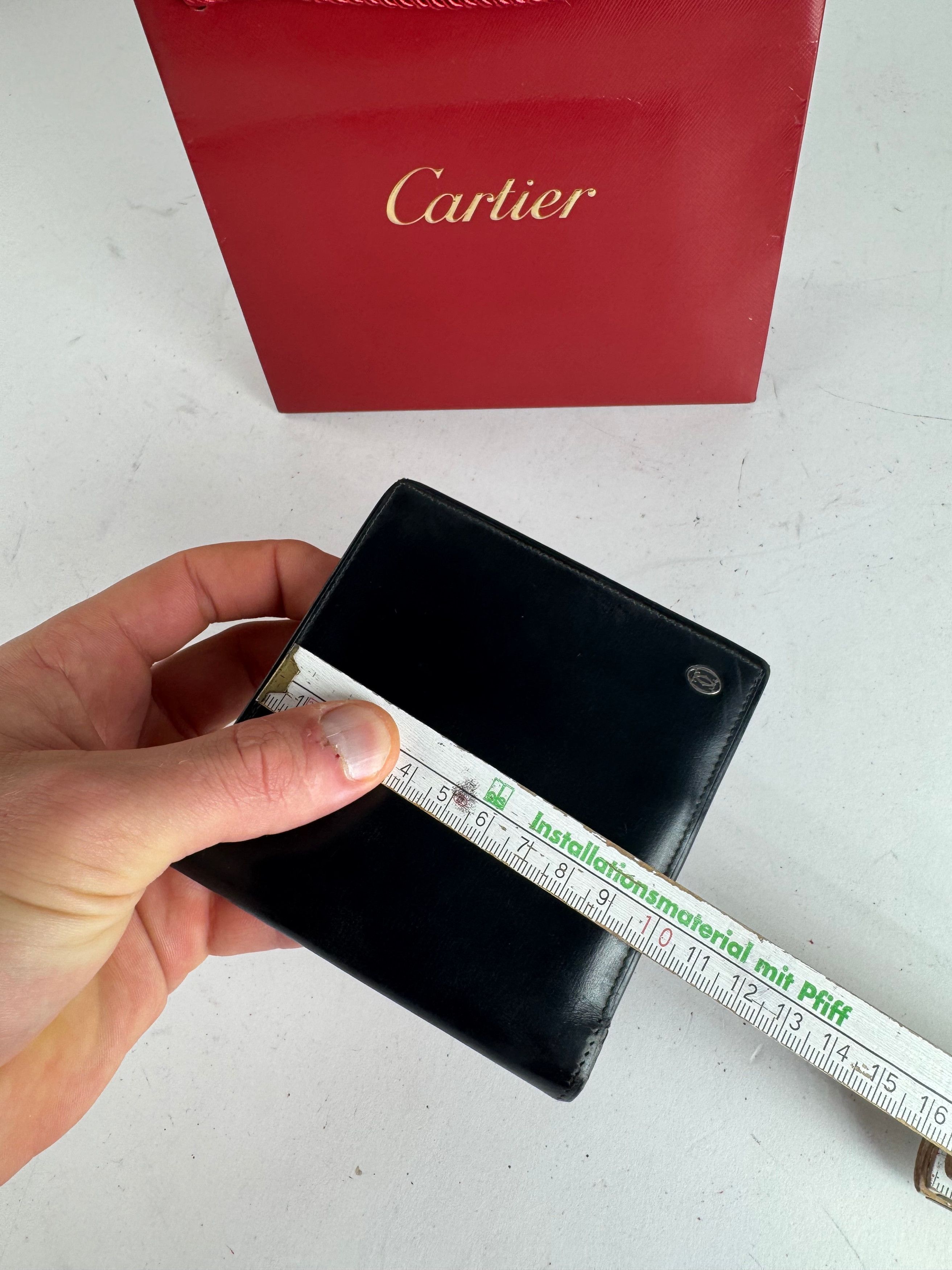 Cartier Vintage Flapable Leather Wallet Black Size ONE SIZE - 8 Thumbnail