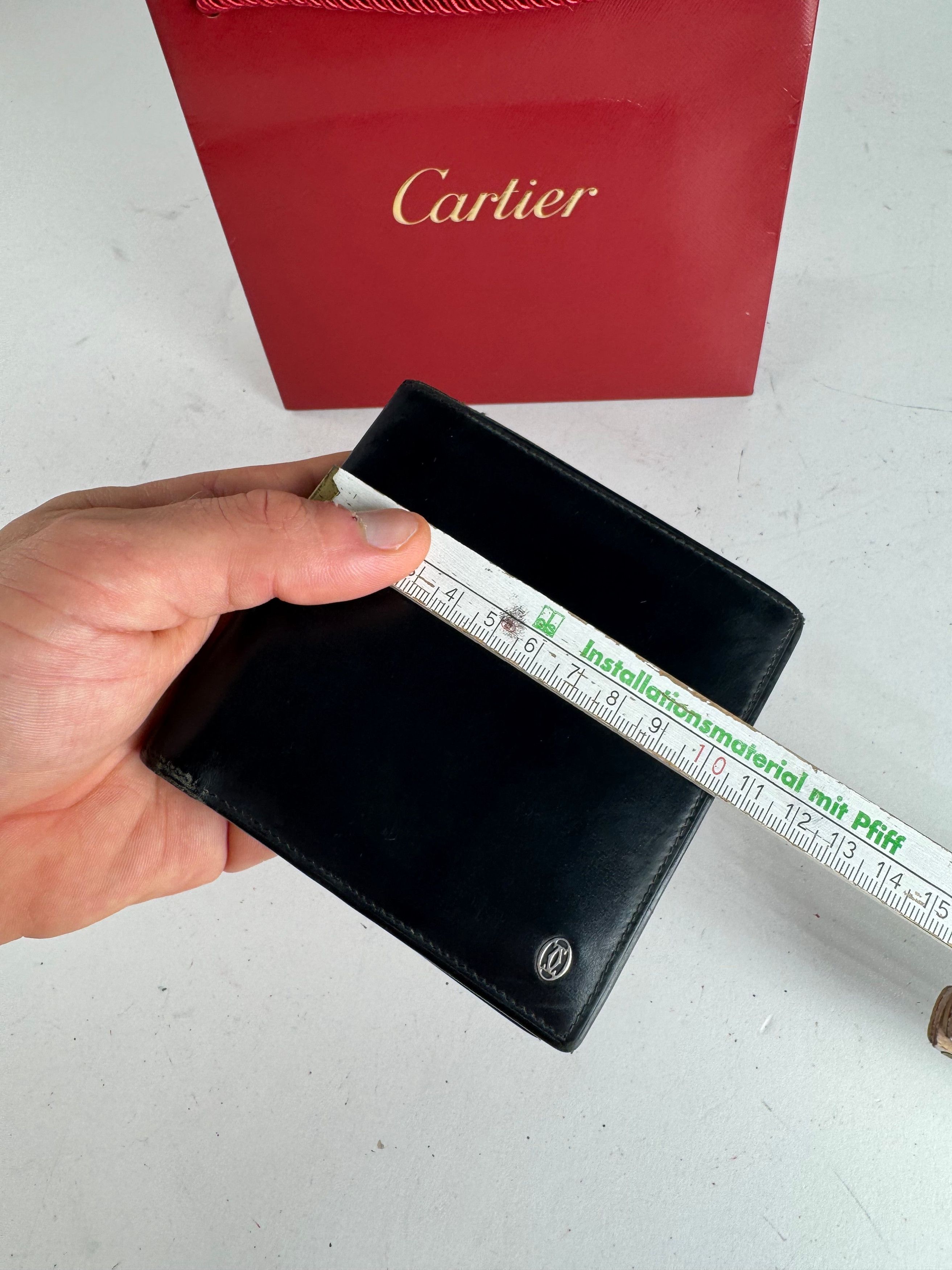Cartier Vintage Flapable Leather Wallet Black Size ONE SIZE - 7 Thumbnail
