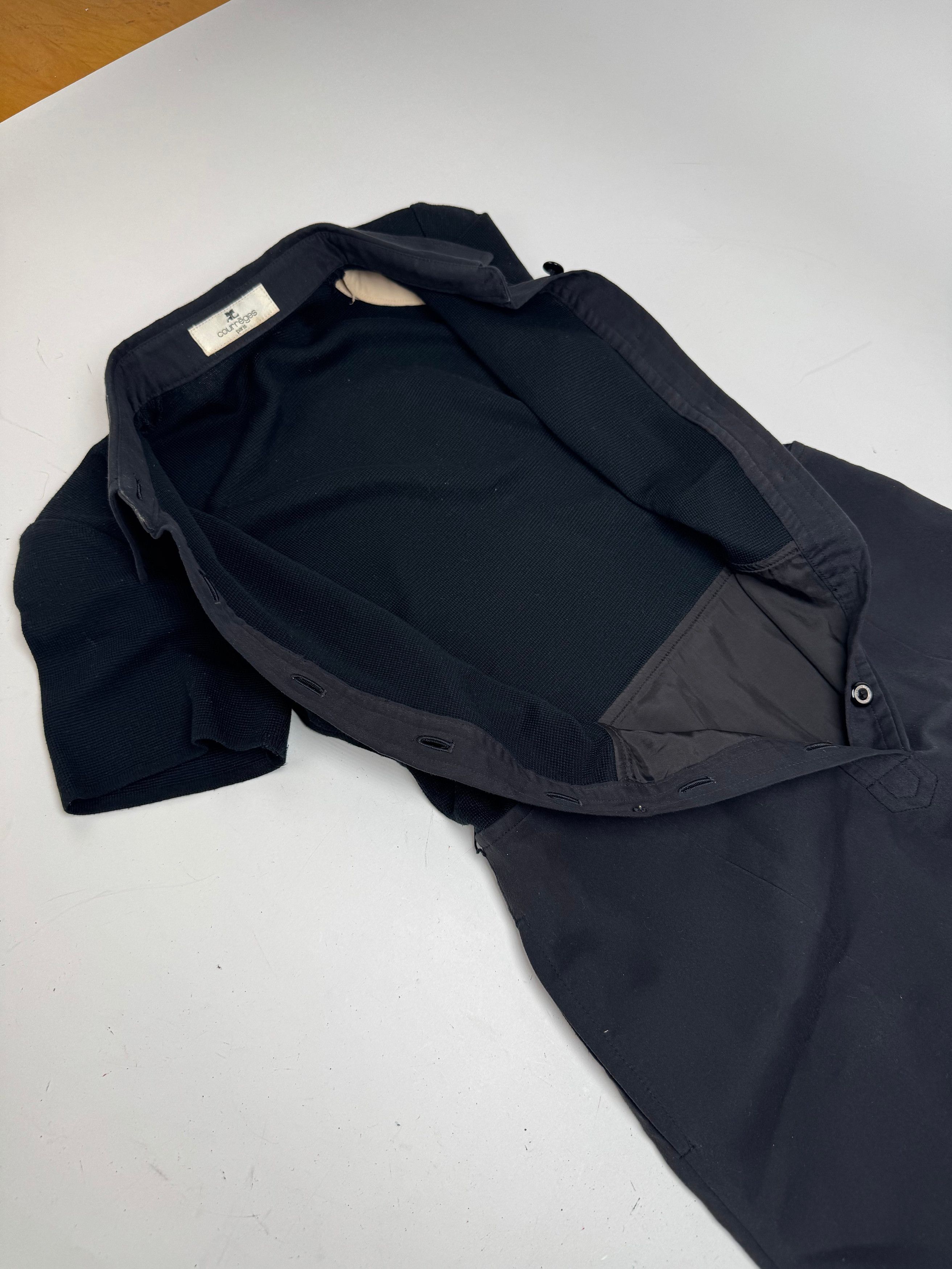 Courreges Vintage Cotton Leather Dress 36/S Black Size S / US 4 / IT 40 - 11 Thumbnail