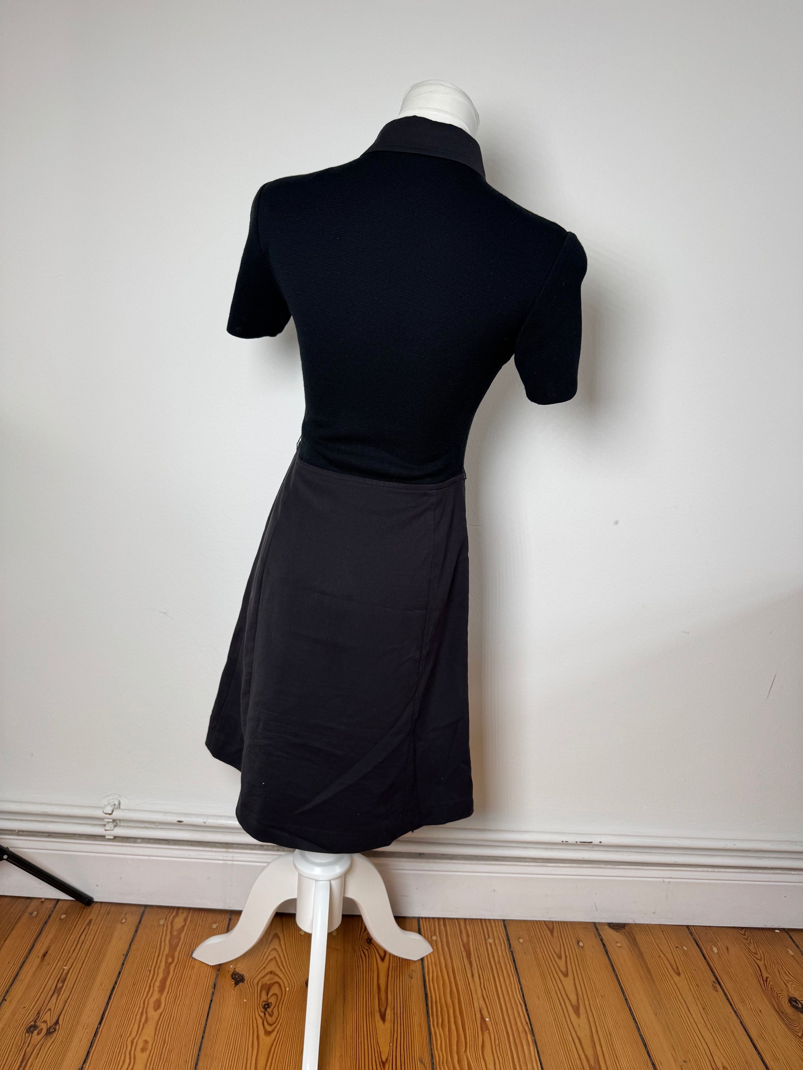 Courreges Vintage Cotton Leather Dress 36/S Black Size S / US 4 / IT 40 - 3 Thumbnail