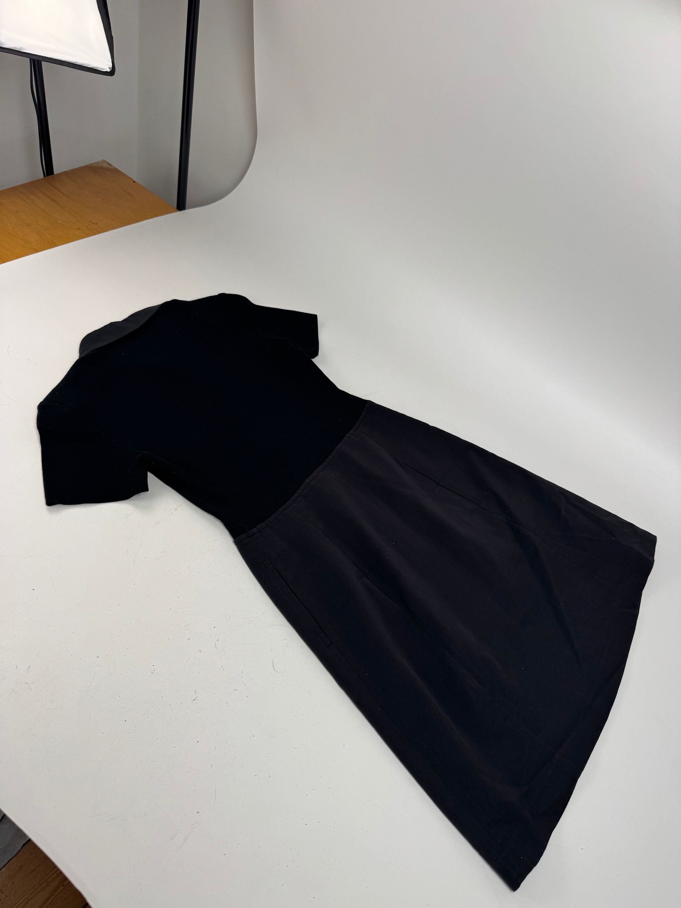 Courreges Vintage Cotton Leather Dress 36/S Black Size S / US 4 / IT 40 - 9 Thumbnail