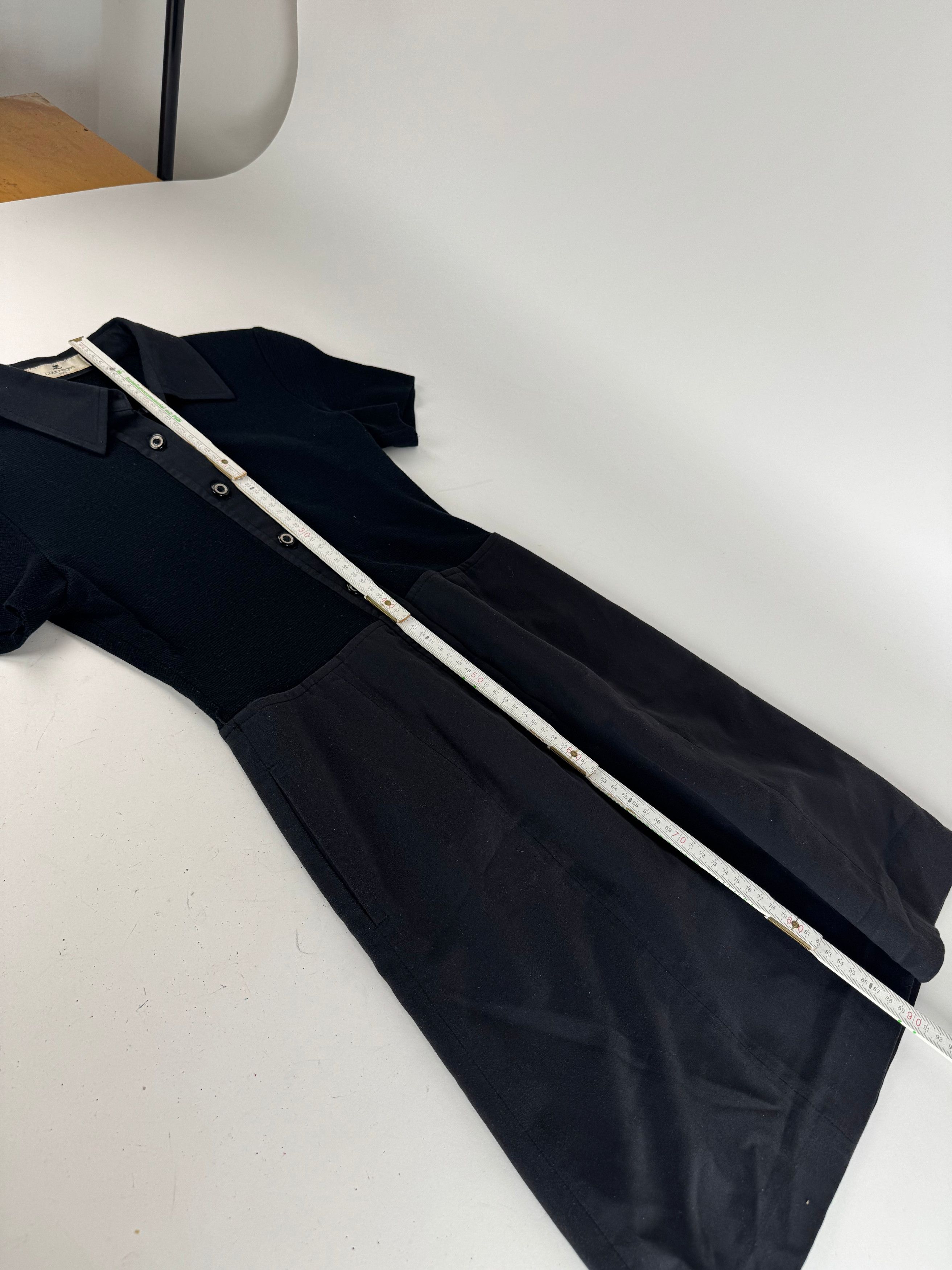 Courreges Vintage Cotton Leather Dress 36/S Black Size S / US 4 / IT 40 - 7 Thumbnail