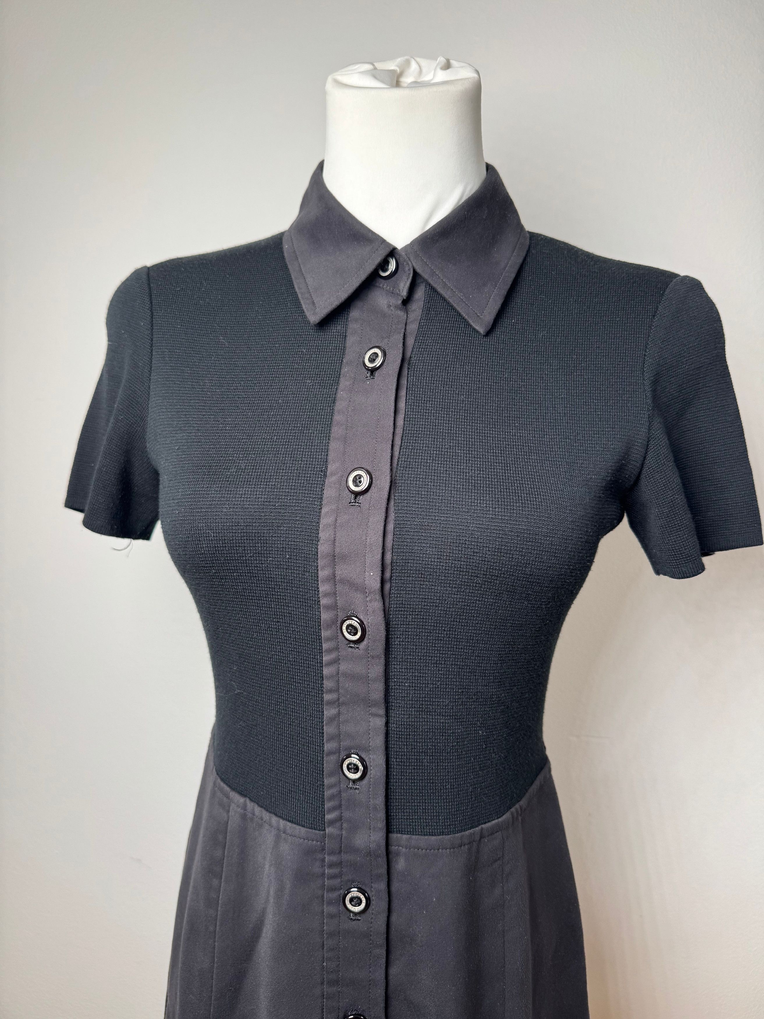 Courreges Vintage Cotton Leather Dress 36/S Black Size S / US 4 / IT 40 - 8 Thumbnail