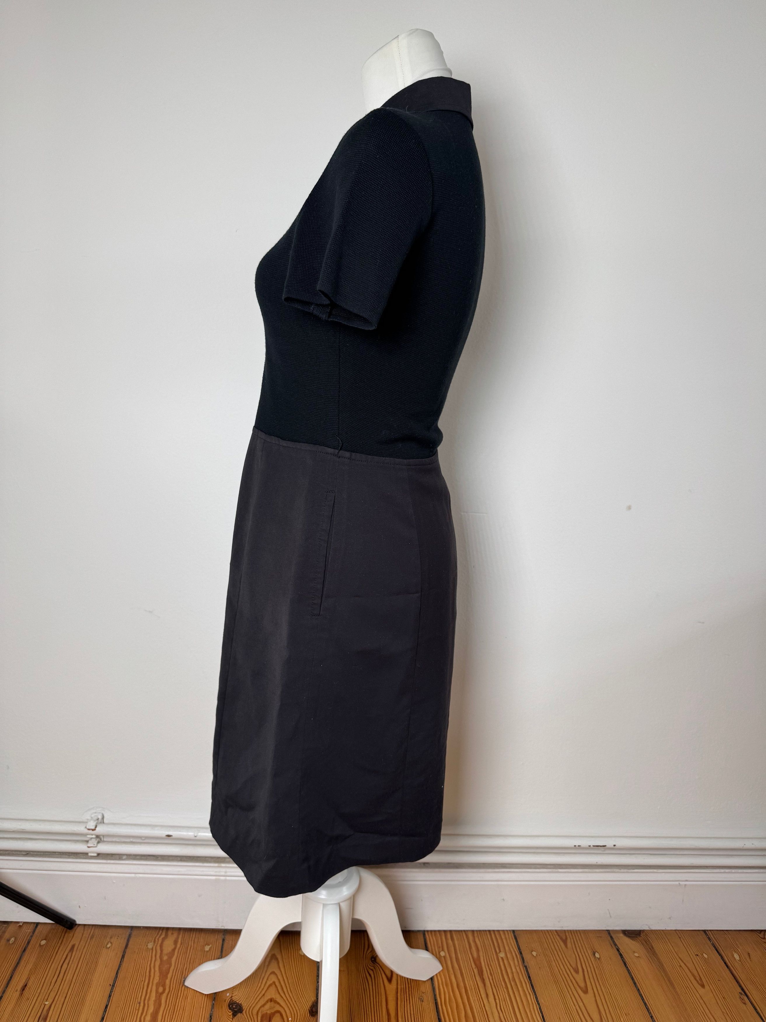 Courreges Vintage Cotton Leather Dress 36/S Black Size S / US 4 / IT 40 - 2 Thumbnail