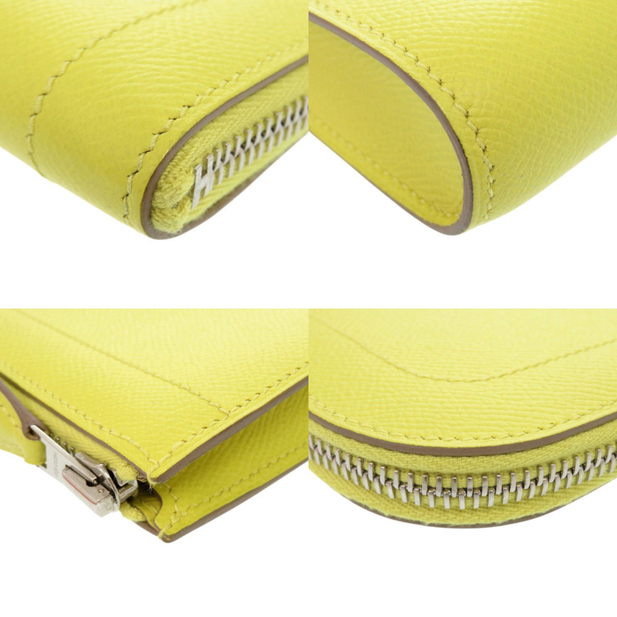Hermes Hermès Zip Tablet Epsom Leather Lime A Stamp (2017 Model) Yellow Clutch Bag 0062 HERMES Size ONE SIZE - 3 Thumbnail