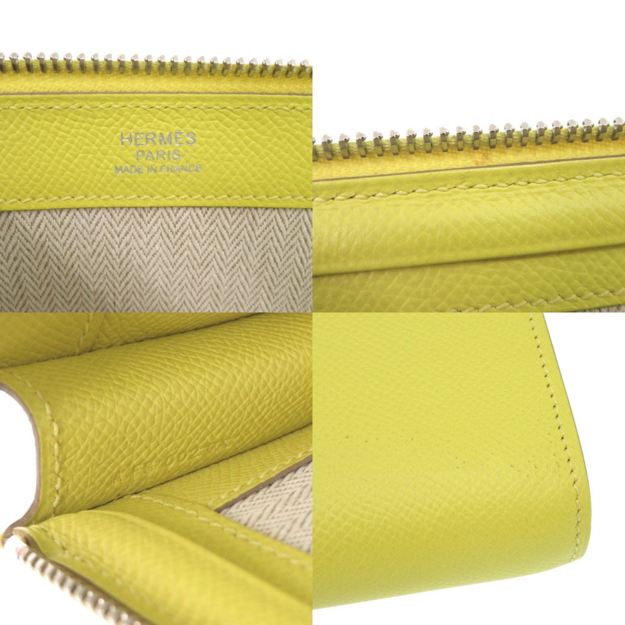 Hermes Hermès Zip Tablet Epsom Leather Lime A Stamp (2017 Model) Yellow Clutch Bag 0062 HERMES Size ONE SIZE - 7 Thumbnail