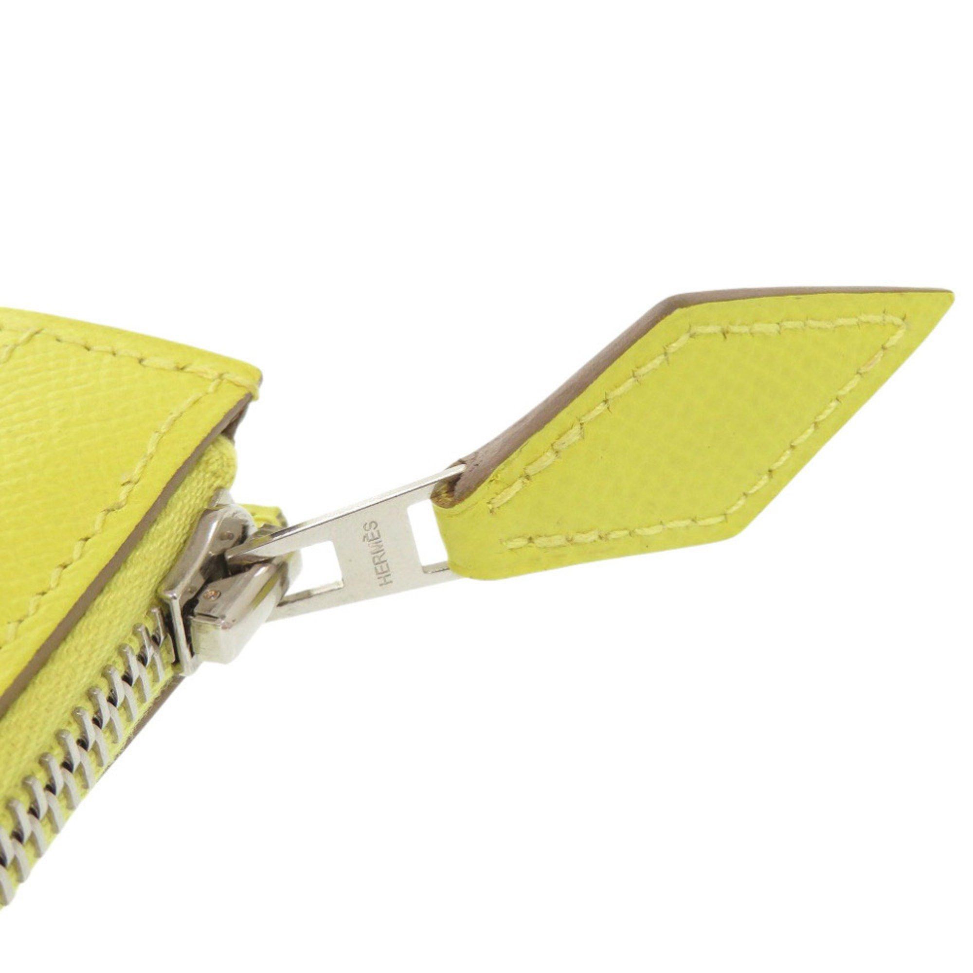 Hermes Hermès Zip Tablet Epsom Leather Lime A Stamp (2017 Model) Yellow Clutch Bag 0062 HERMES Size ONE SIZE - 6 Thumbnail