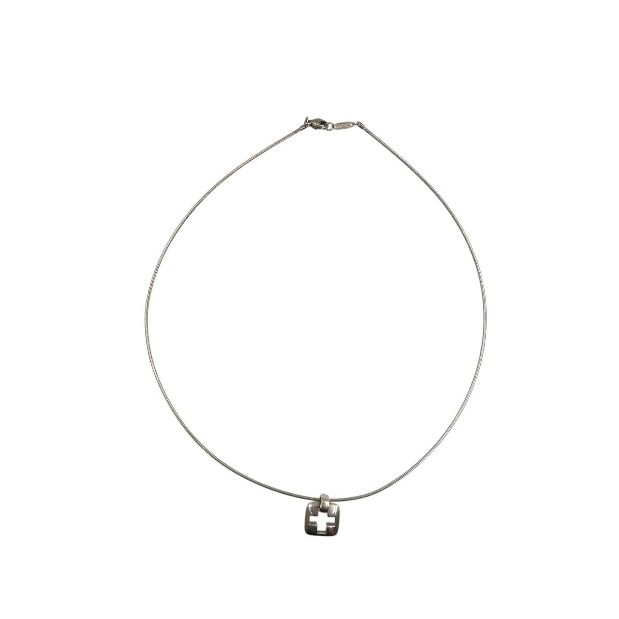 Tiffany & Co. Tiffany & Co. Open Cross Square 925 Sterling Silver Pendant Necklace 0938 Size ONE SIZE - 3 Thumbnail