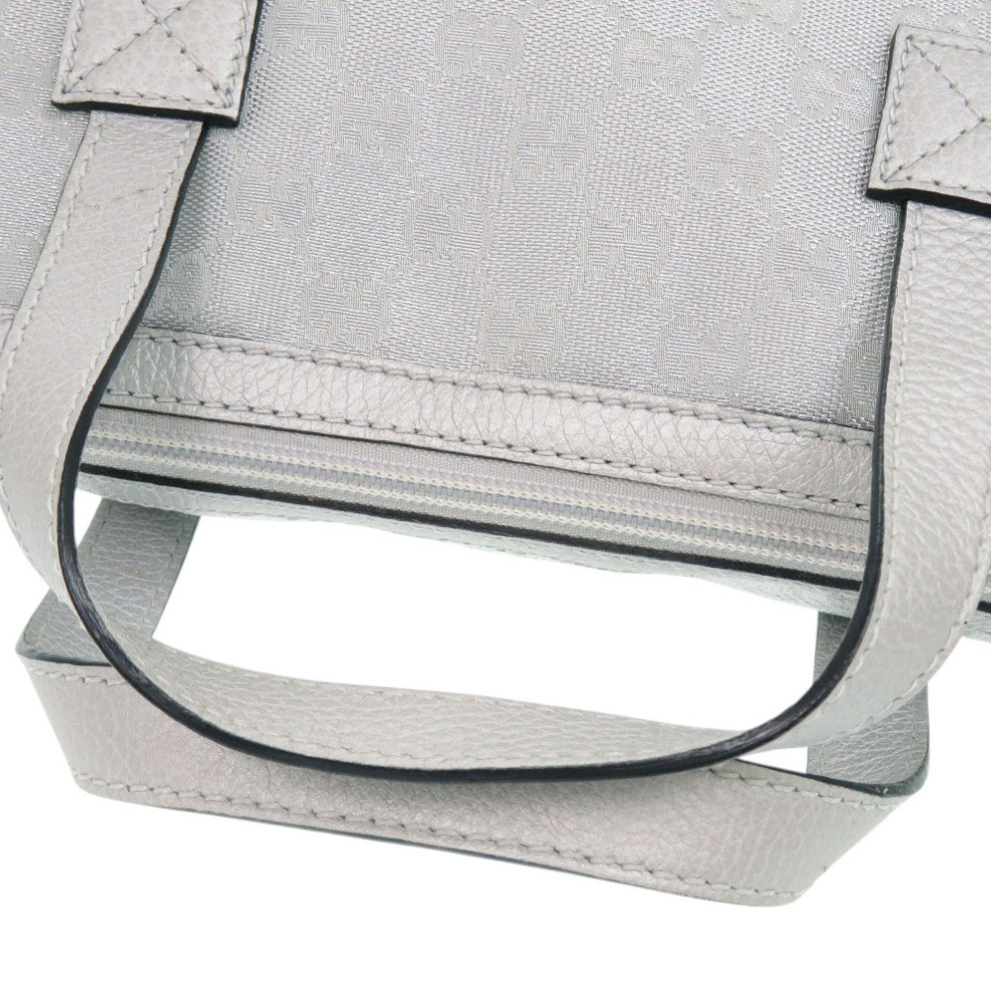Gucci Gucci 264210 GG Canvas Leather Silver Handbag 1641 GUCCI Size ONE SIZE - 6 Thumbnail