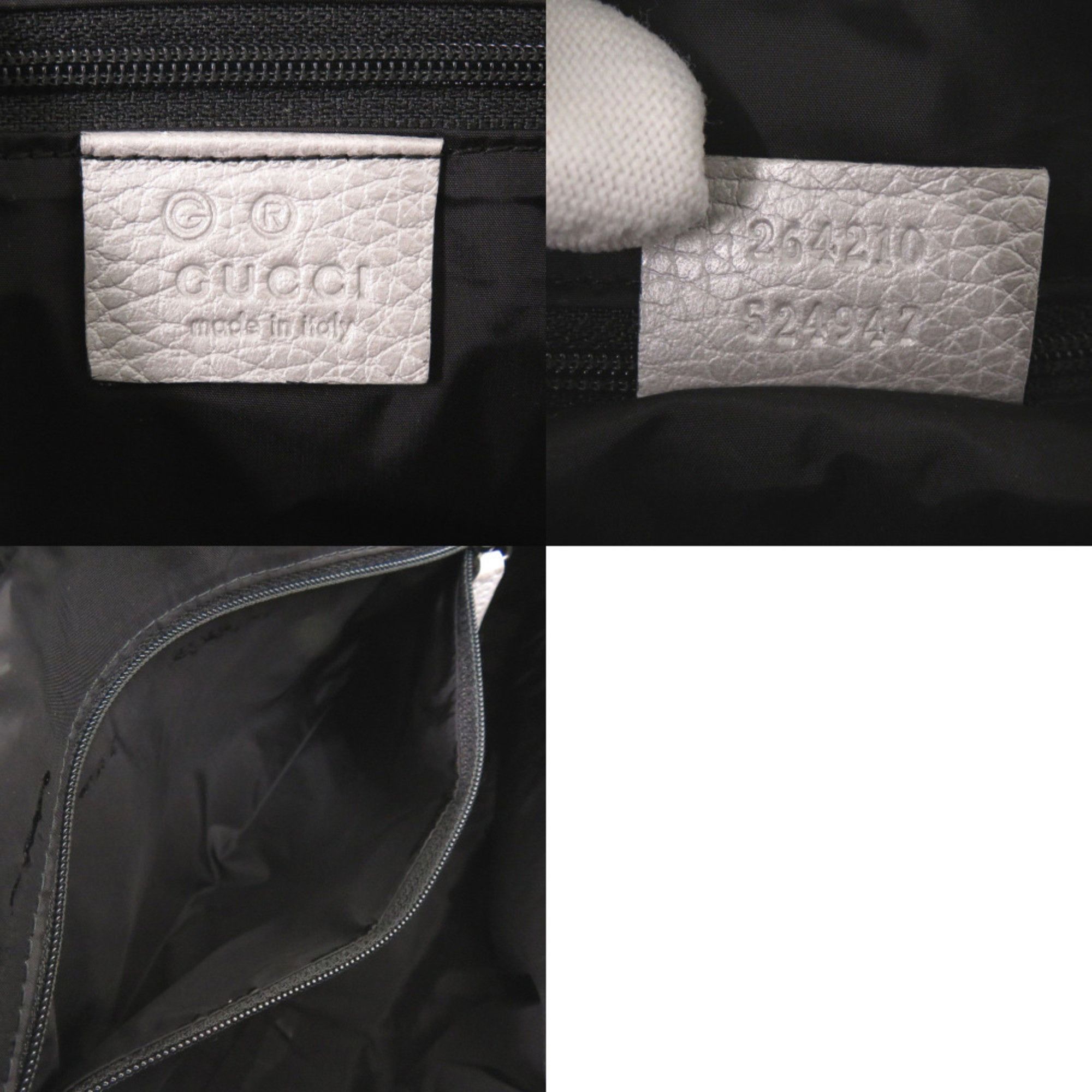 Gucci Gucci 264210 GG Canvas Leather Silver Handbag 1641 GUCCI Size ONE SIZE - 9 Thumbnail