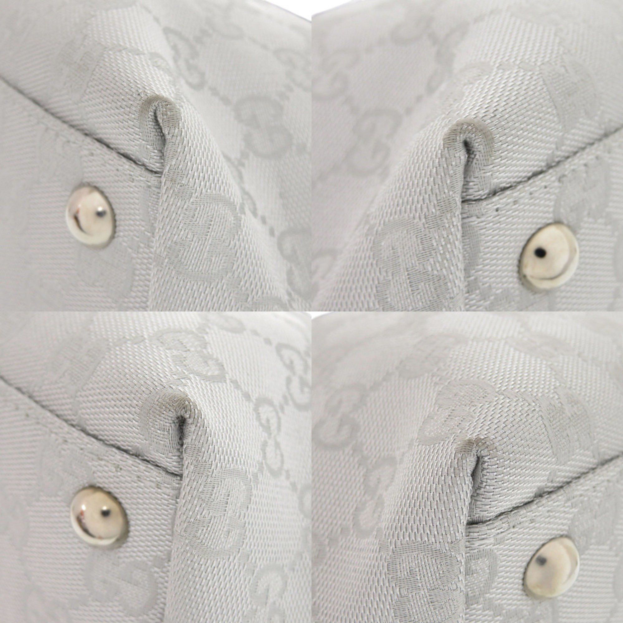 Gucci Gucci 264210 GG Canvas Leather Silver Handbag 1641 GUCCI Size ONE SIZE - 4 Thumbnail