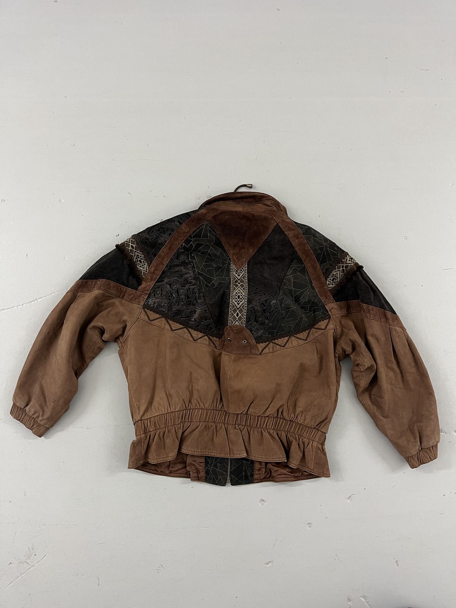 Leather Vintage Leather Jacket 90s Windridge Suede Patterned Leather Coat Size L Size US L / EU 52-54 / 3 - 3 Thumbnail