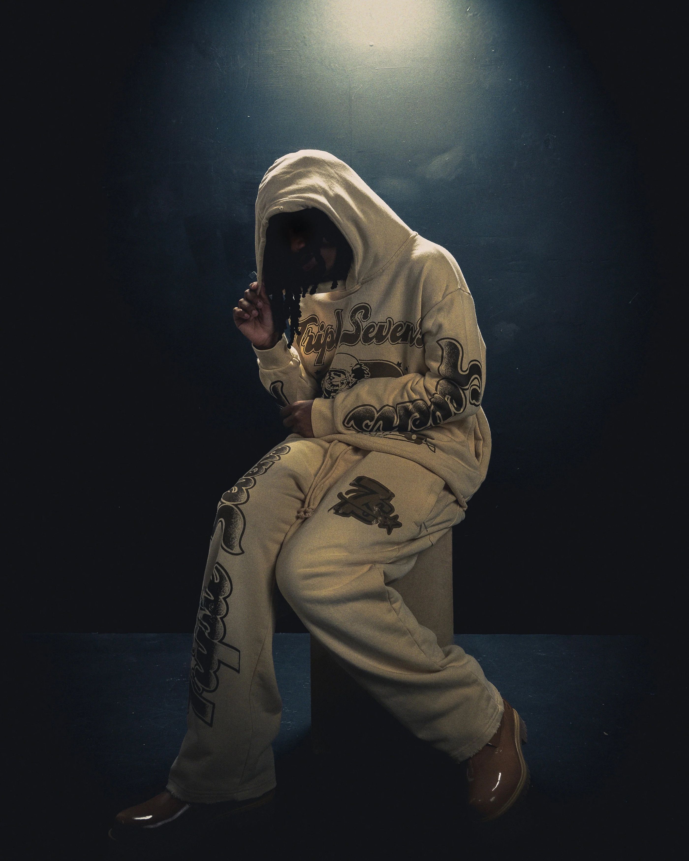 TRIPLE SEVENS All Star Sweatpants Brown Cream Size US 32 / EU 48 - 4 Thumbnail