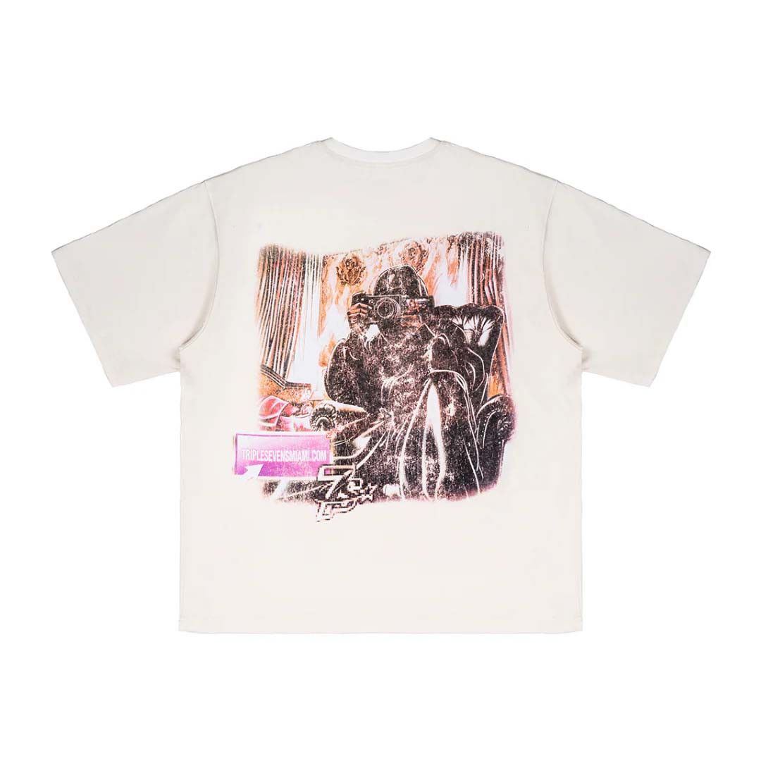 TRIPLE SEVENS Film Star White Tee Size US XXL / EU 58 / 5 - 2 Thumbnail