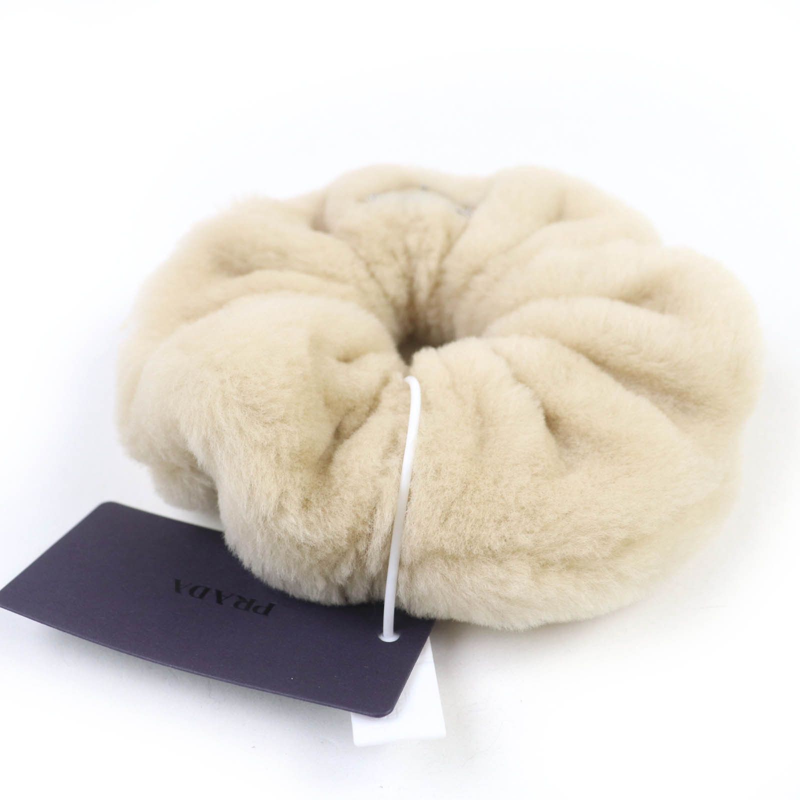 Prada Prada Prada Triangle logo Mouton Scrunchie Natural Material Other 1IF131 DUTY FREE for USA Size ONE SIZE - 3 Thumbnail