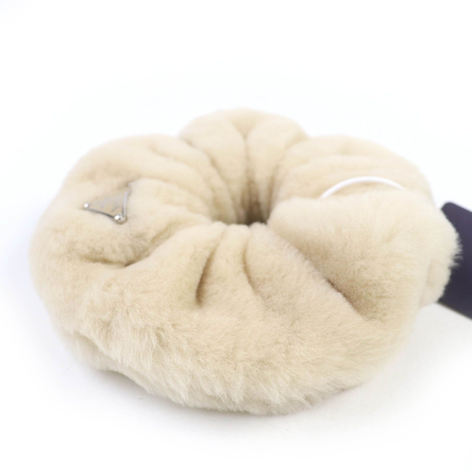 Prada Prada Prada Triangle logo Mouton Scrunchie Natural Material Other 1IF131 DUTY FREE for USA Size ONE SIZE - 2 Thumbnail