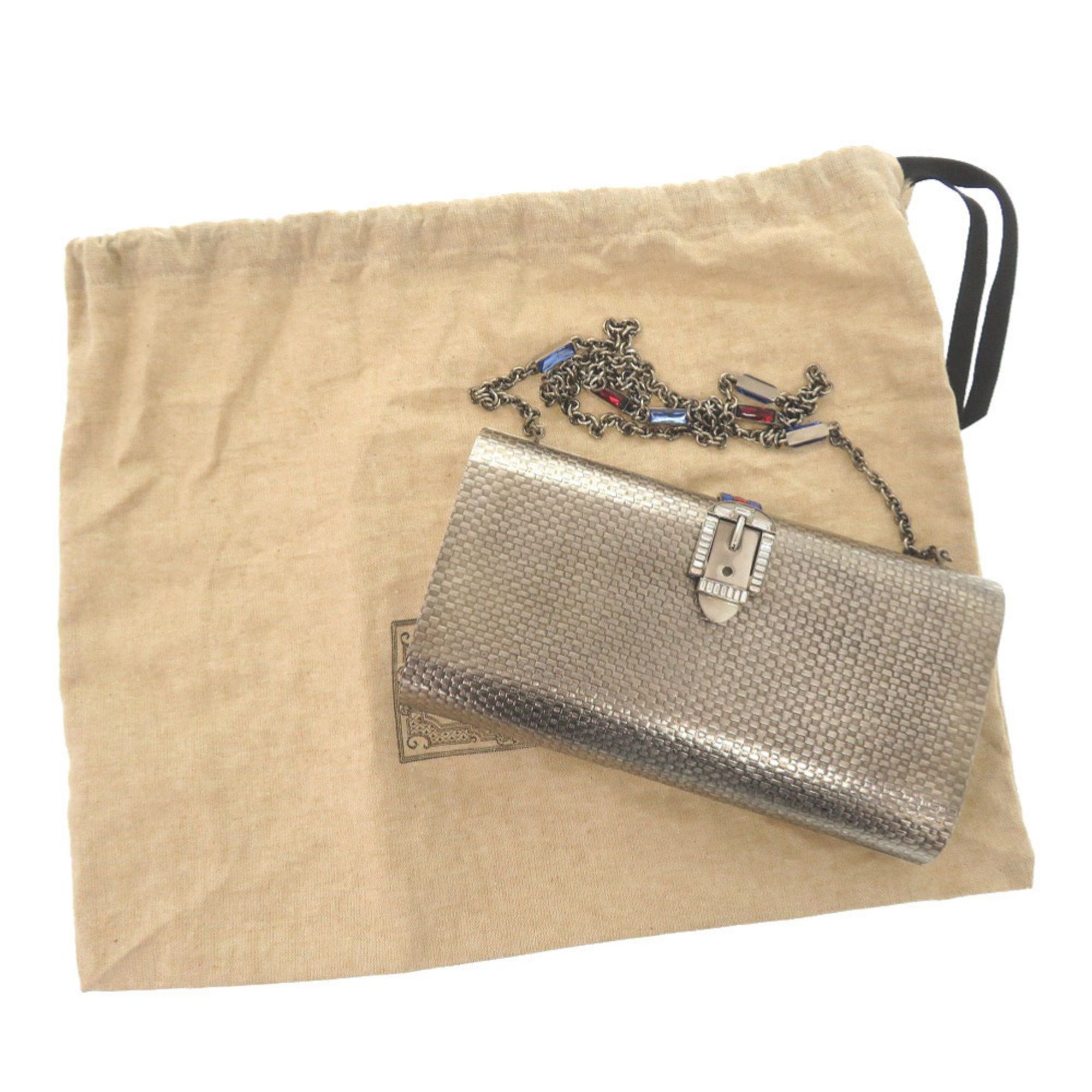 Gucci Gucci 725758 Metal Crystal Silver Chain Shoulder Bag 0347 GUCCI Size ONE SIZE - 2 Thumbnail