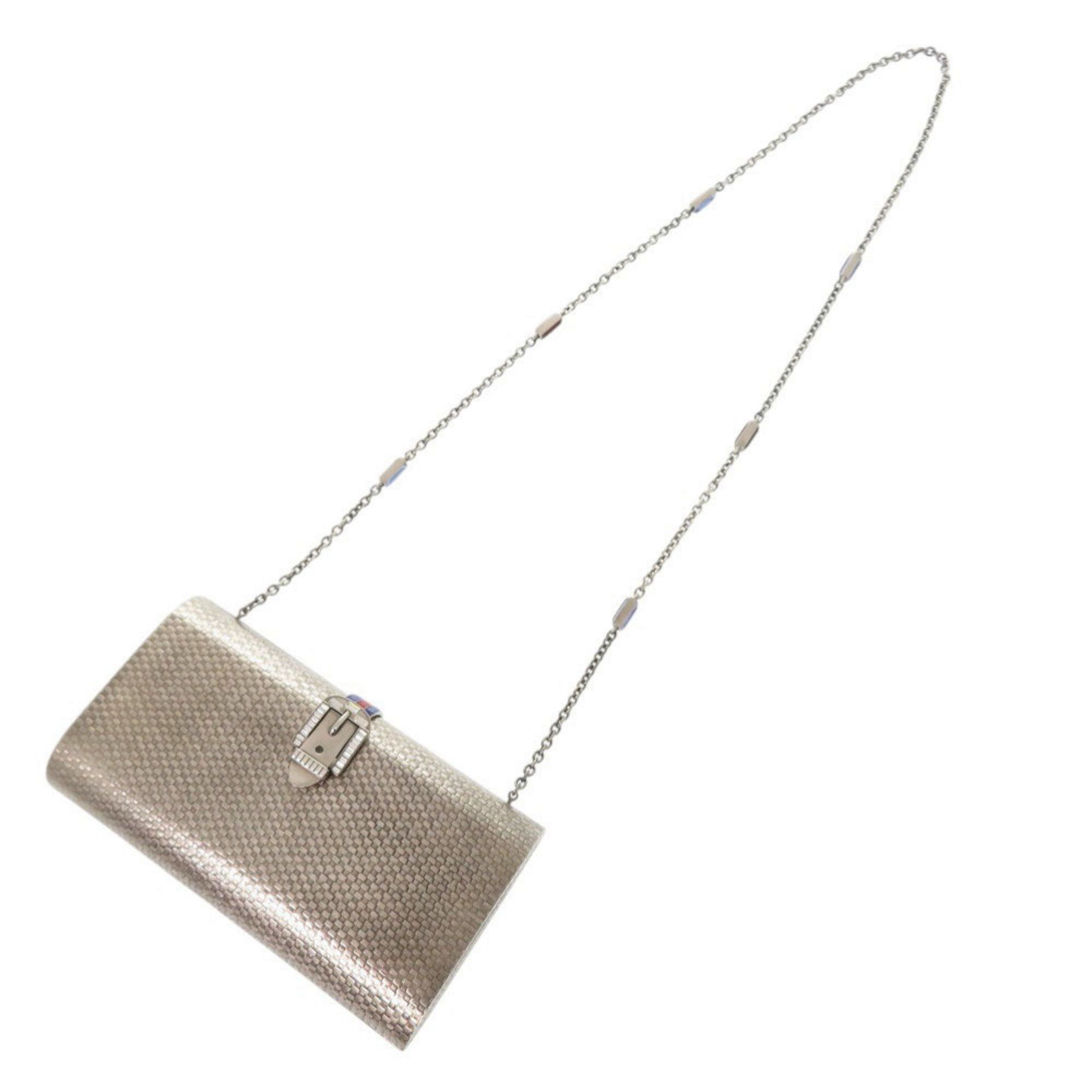 Gucci Gucci 725758 Metal Crystal Silver Chain Shoulder Bag 0347 GUCCI Size ONE SIZE - 6 Thumbnail