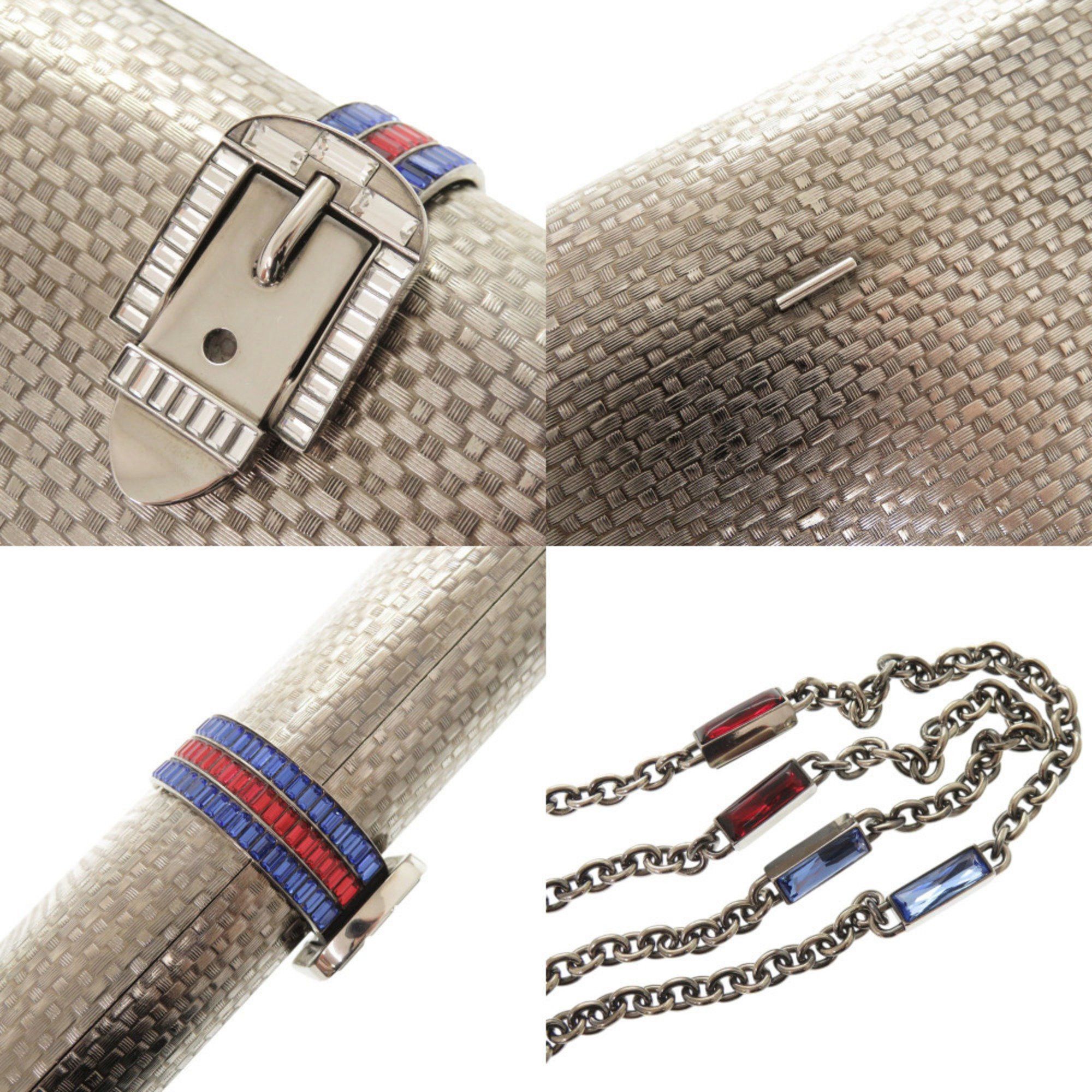 Gucci Gucci 725758 Metal Crystal Silver Chain Shoulder Bag 0347 GUCCI Size ONE SIZE - 10 Thumbnail
