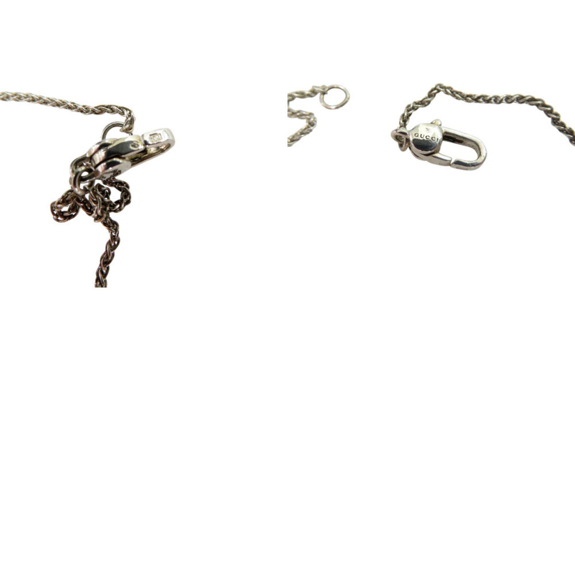Gucci Gucci Interlocking G Heart Pendant Necklace in Sterling Silver with Bamboo Finish (0530) Size ONE SIZE - 10 Thumbnail