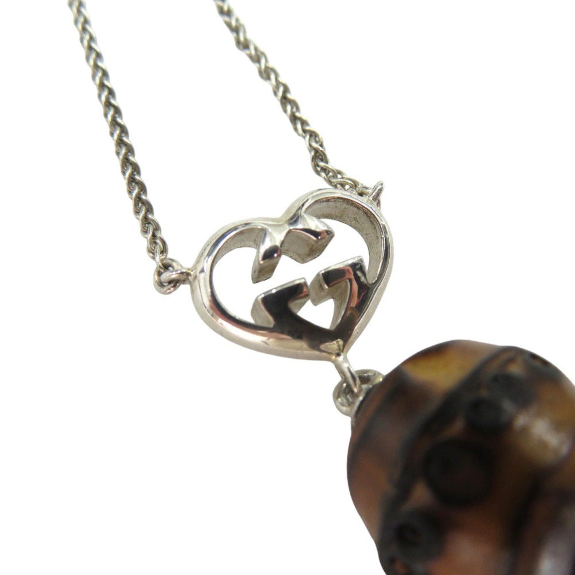 Gucci Gucci Interlocking G Heart Pendant Necklace in Sterling Silver with Bamboo Finish (0530) Size ONE SIZE - 3 Thumbnail
