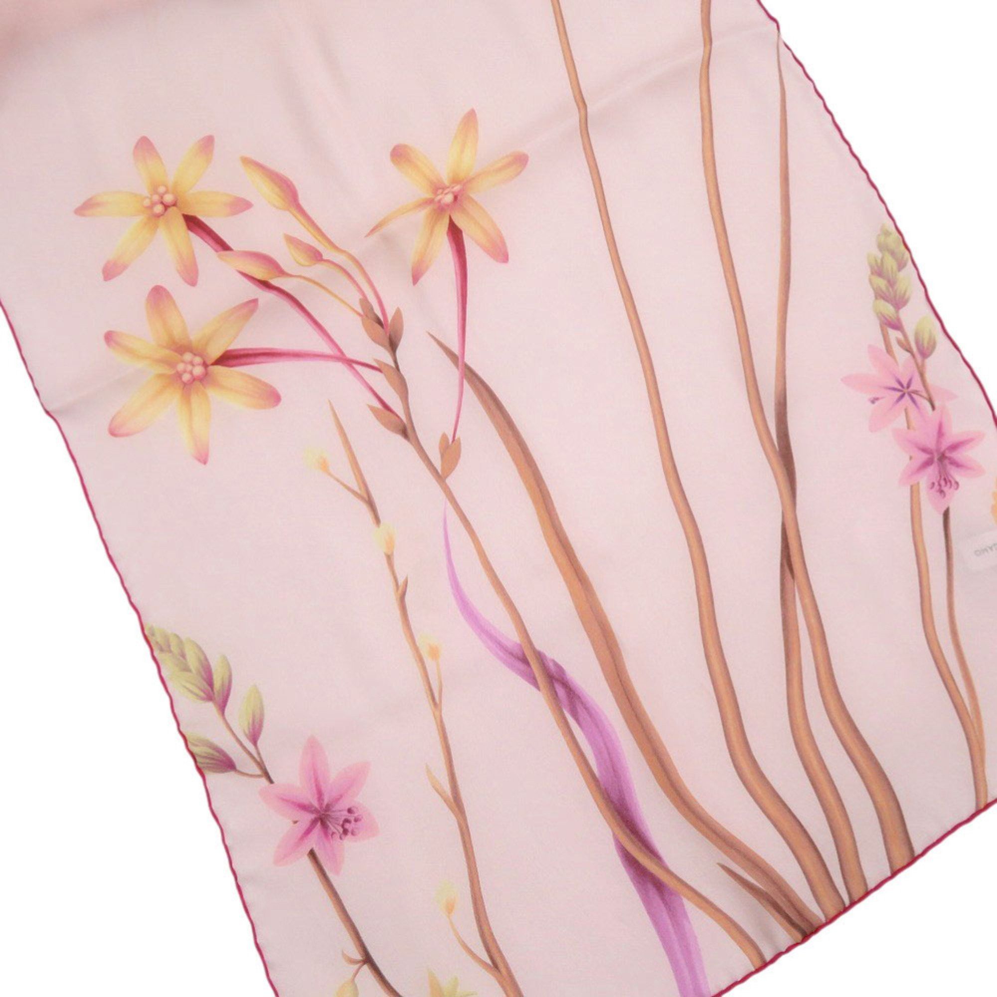 Salvatore Ferragamo Salvatore Ferragamo floral print silk pink scarf/muffler 0941 Size ONE SIZE - 4 Thumbnail