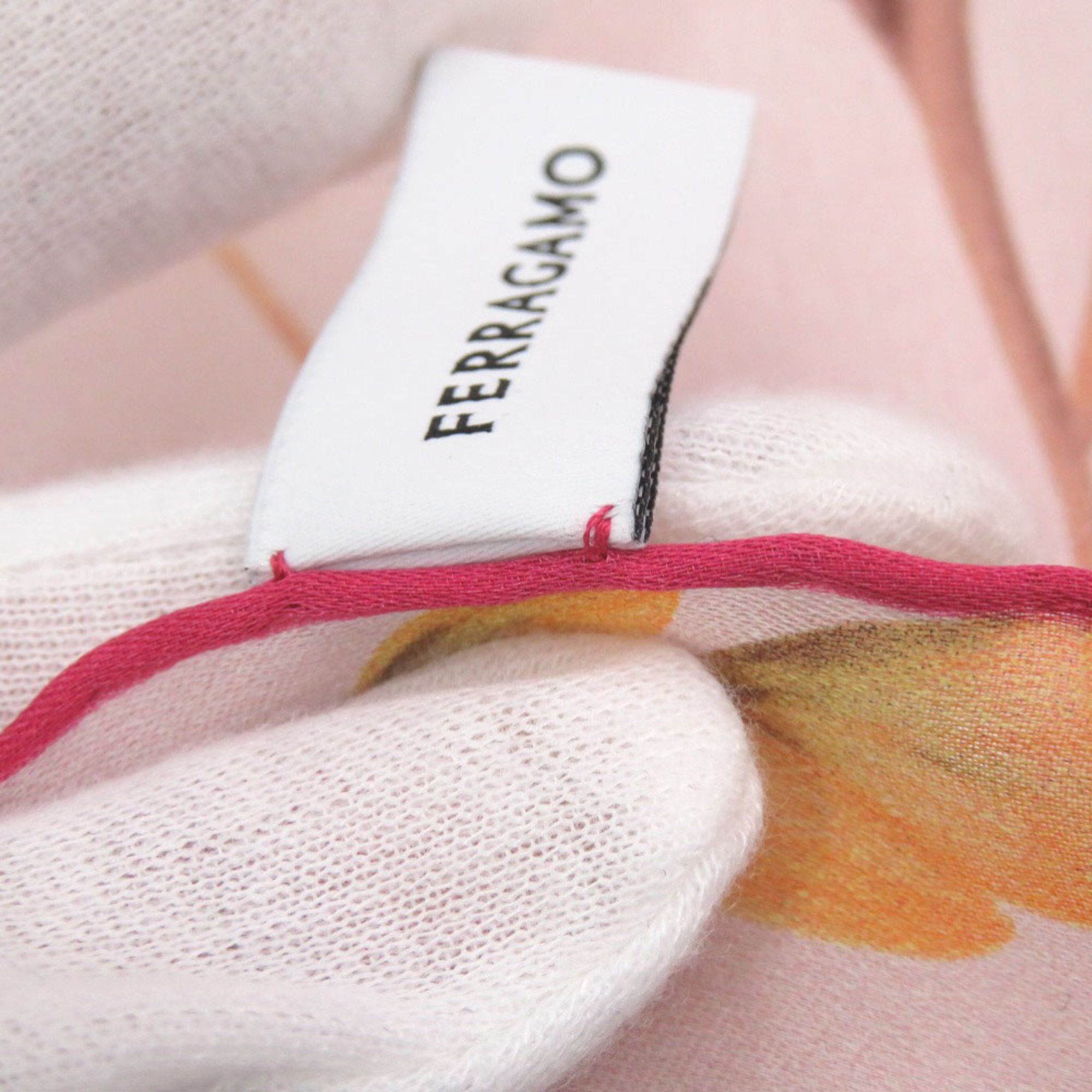 Salvatore Ferragamo Salvatore Ferragamo floral print silk pink scarf/muffler 0941 Size ONE SIZE - 6 Thumbnail