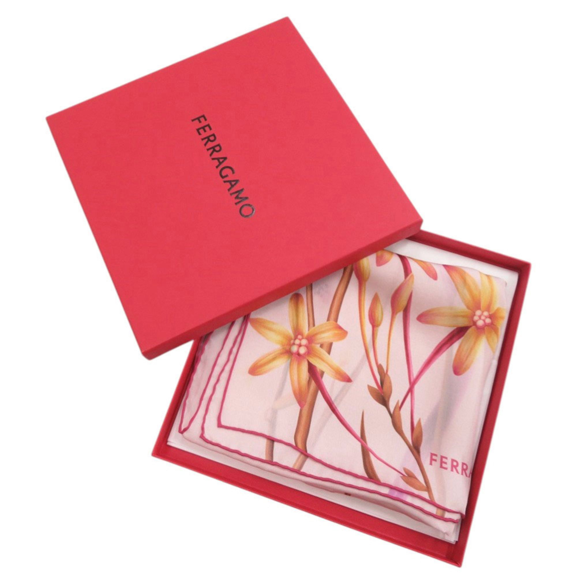 Salvatore Ferragamo Salvatore Ferragamo floral print silk pink scarf/muffler 0941 Size ONE SIZE - 2 Thumbnail