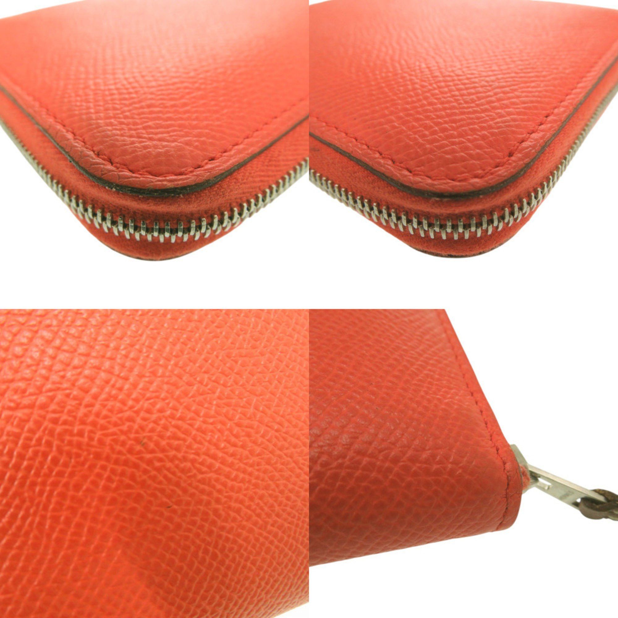 Hermes Hermès Azap Compact Silk-in Coin Case X TS 011 AU Leather Orange 0097 HERMES Size ONE SIZE - 8 Thumbnail