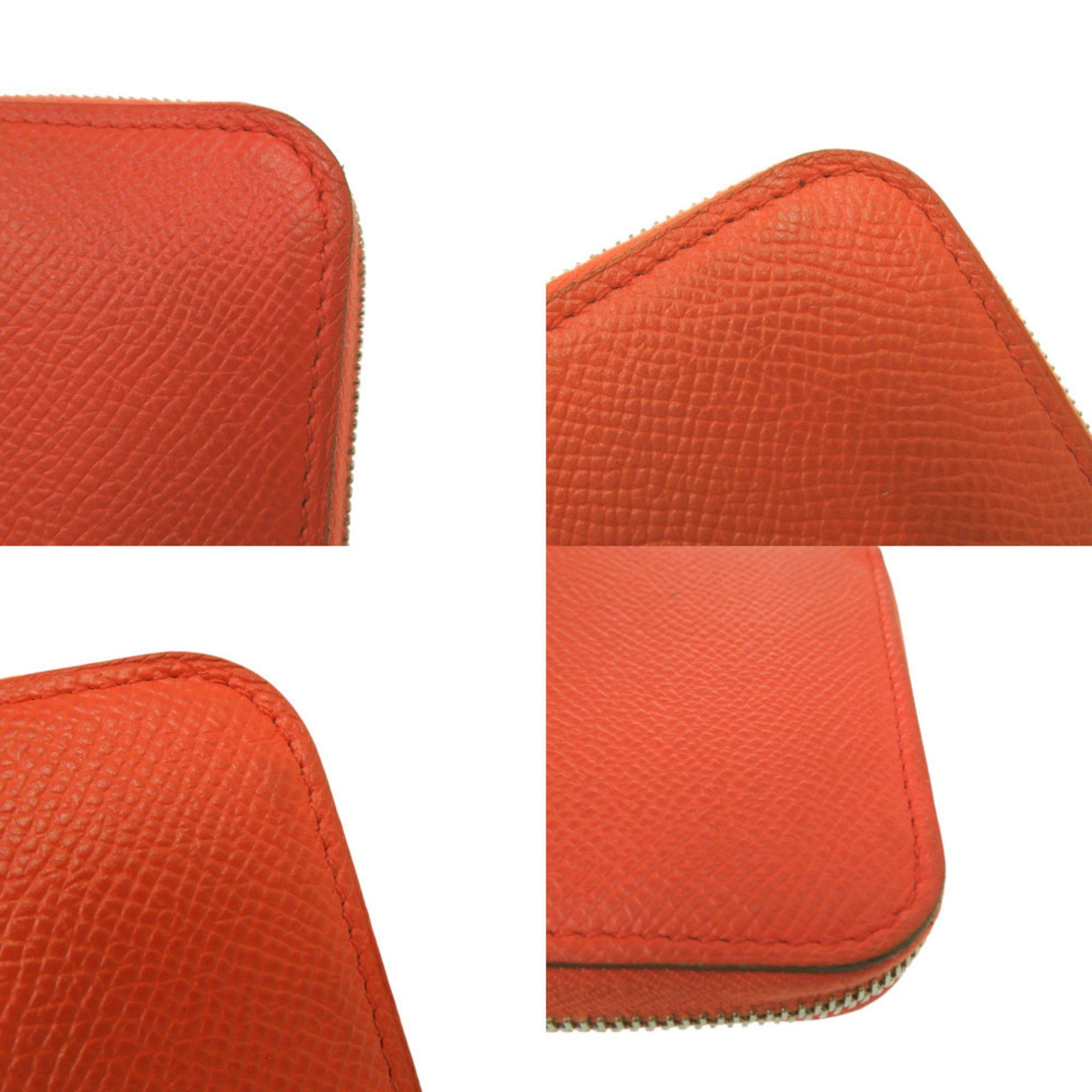 Hermes Hermès Azap Compact Silk-in Coin Case X TS 011 AU Leather Orange 0097 HERMES Size ONE SIZE - 9 Thumbnail