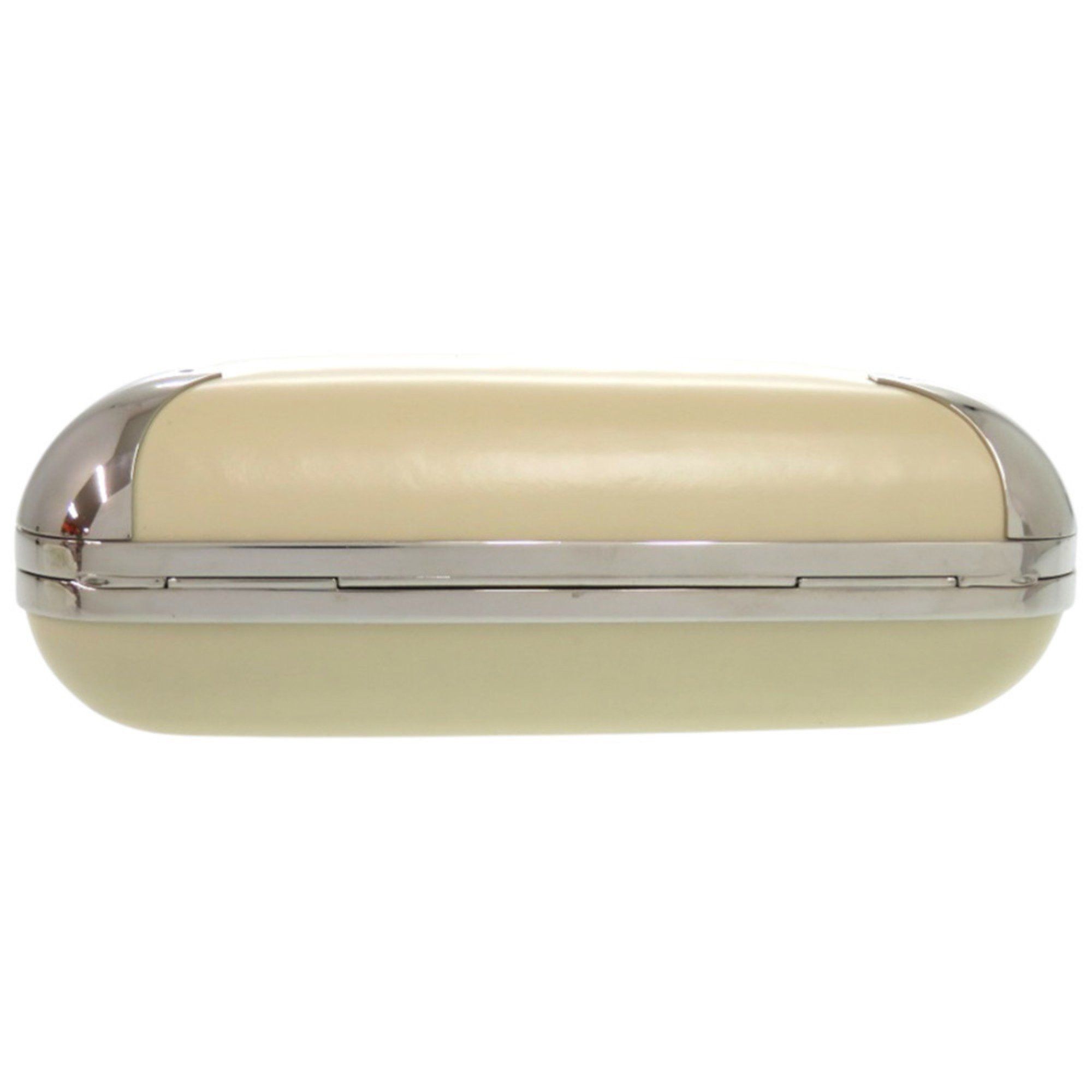 Balenciaga Balenciaga 1518 BALENCIAGA Clasp Purse 1 27276 Leather Metal Silver Hardware Ivory White Shoulder Bag Size ONE SIZE - 4 Thumbnail