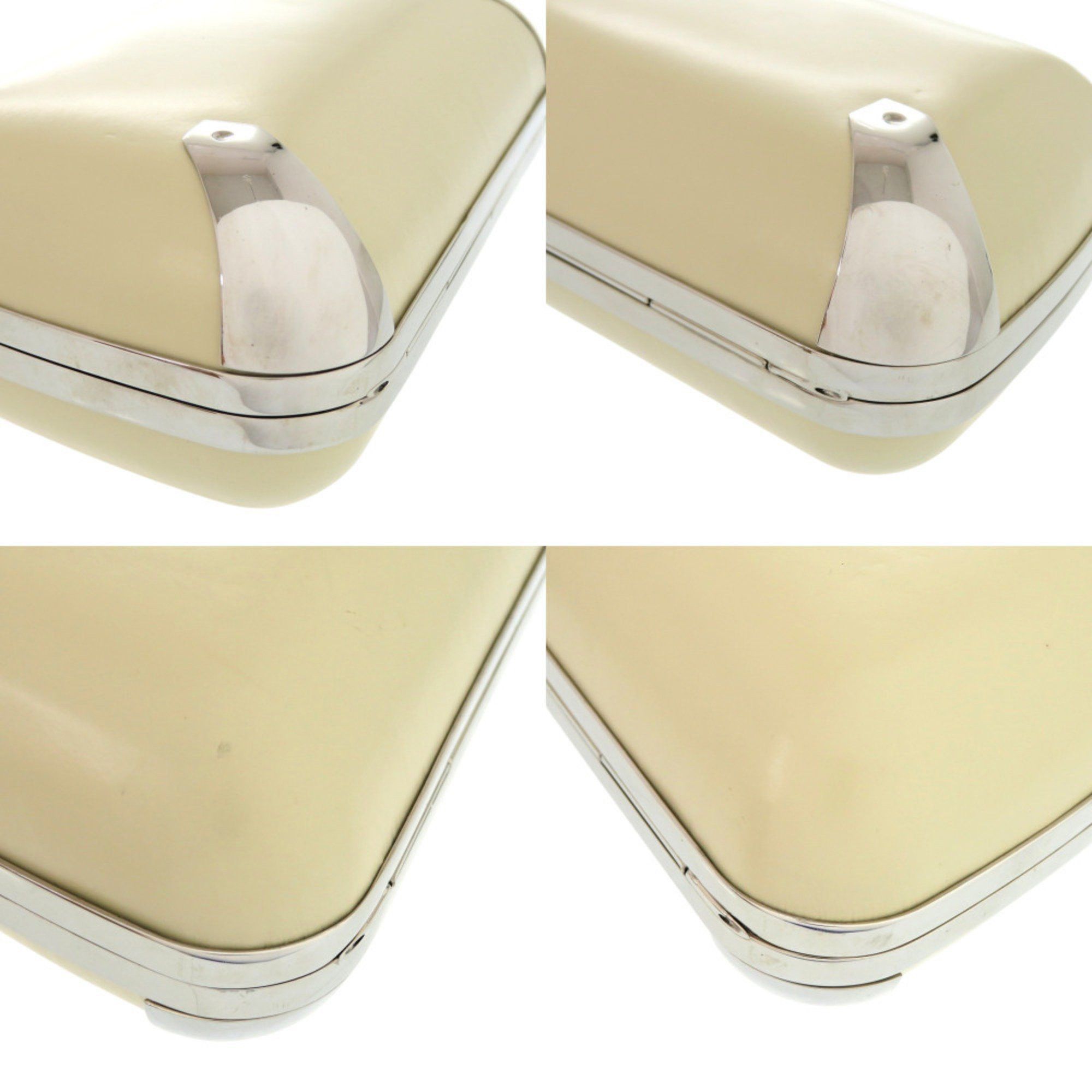Balenciaga Balenciaga 1518 BALENCIAGA Clasp Purse 1 27276 Leather Metal Silver Hardware Ivory White Shoulder Bag Size ONE SIZE - 10 Thumbnail
