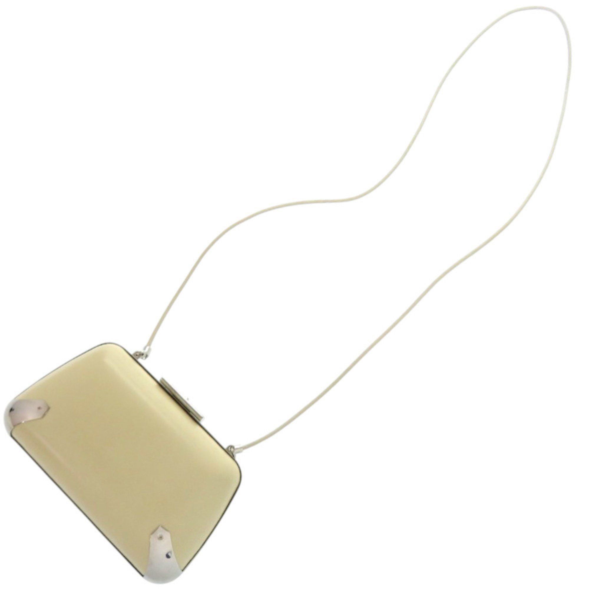 Balenciaga Balenciaga 1518 BALENCIAGA Clasp Purse 1 27276 Leather Metal Silver Hardware Ivory White Shoulder Bag Size ONE SIZE - 5 Thumbnail