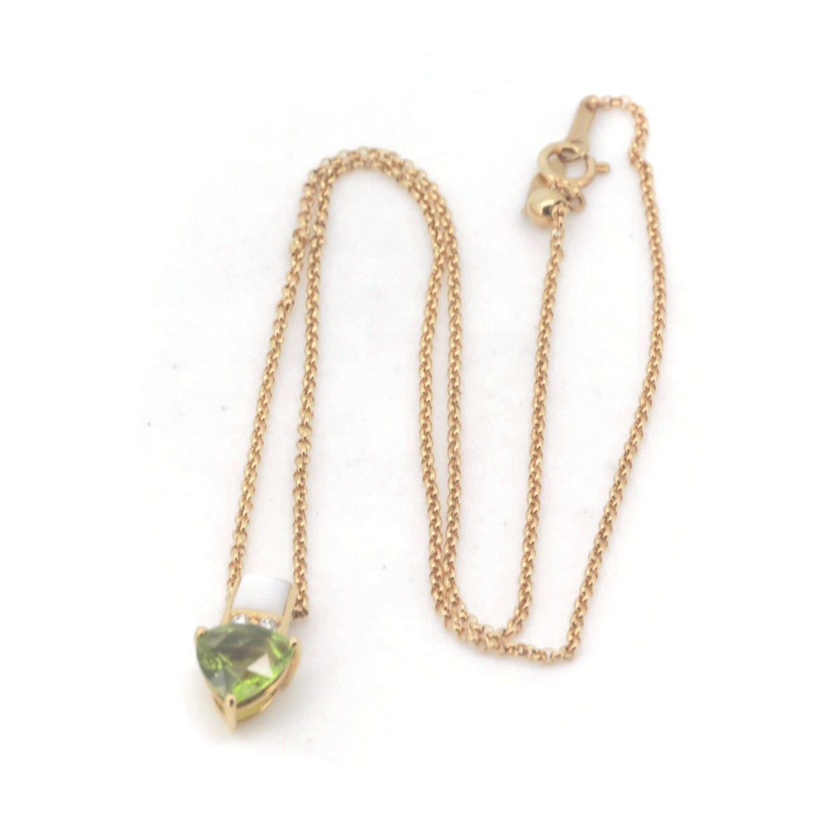 Other Tasaki Tasaki Peridot Shell Diamond Au750 Necklace Crocodile skin Necklace DUTY FREE for USA Size ONE SIZE - 2 Thumbnail