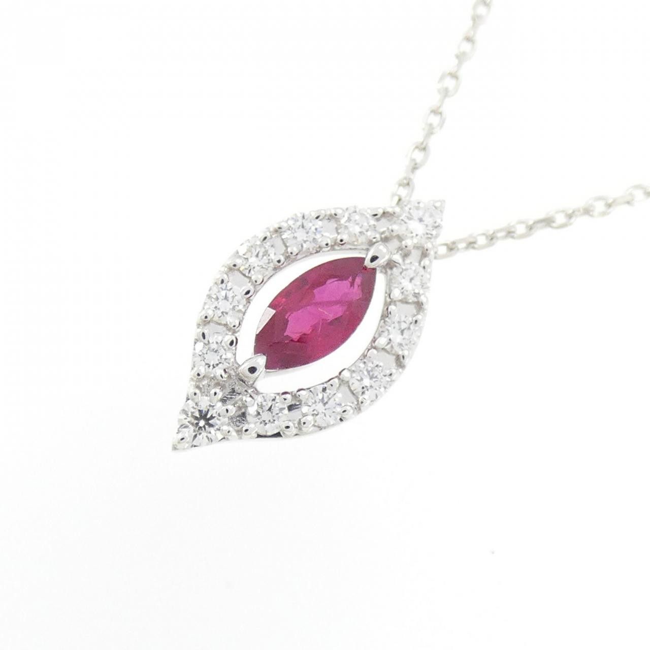 Other Tasaki Tasaki K18 White Gold Ruby Diamond Necklace Metal Necklace DUTY FREE for USA Size ONE SIZE - 3 Thumbnail