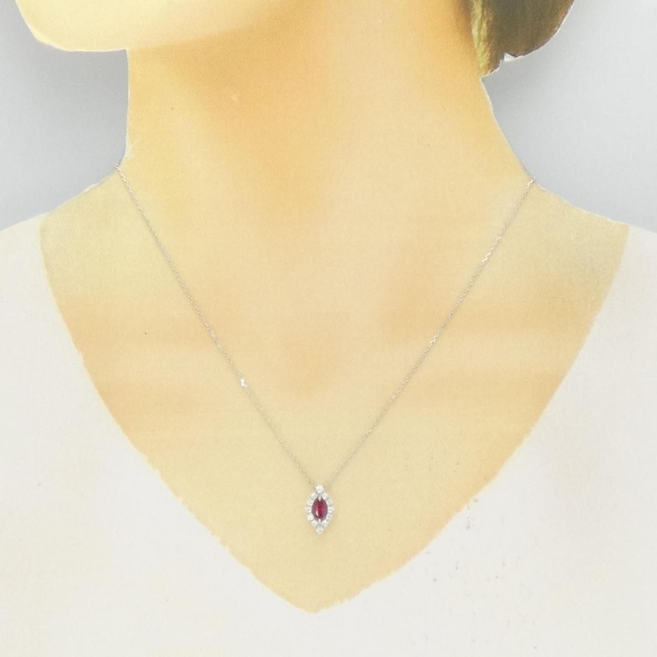 Other Tasaki Tasaki K18 White Gold Ruby Diamond Necklace Metal Necklace DUTY FREE for USA Size ONE SIZE - 6 Thumbnail