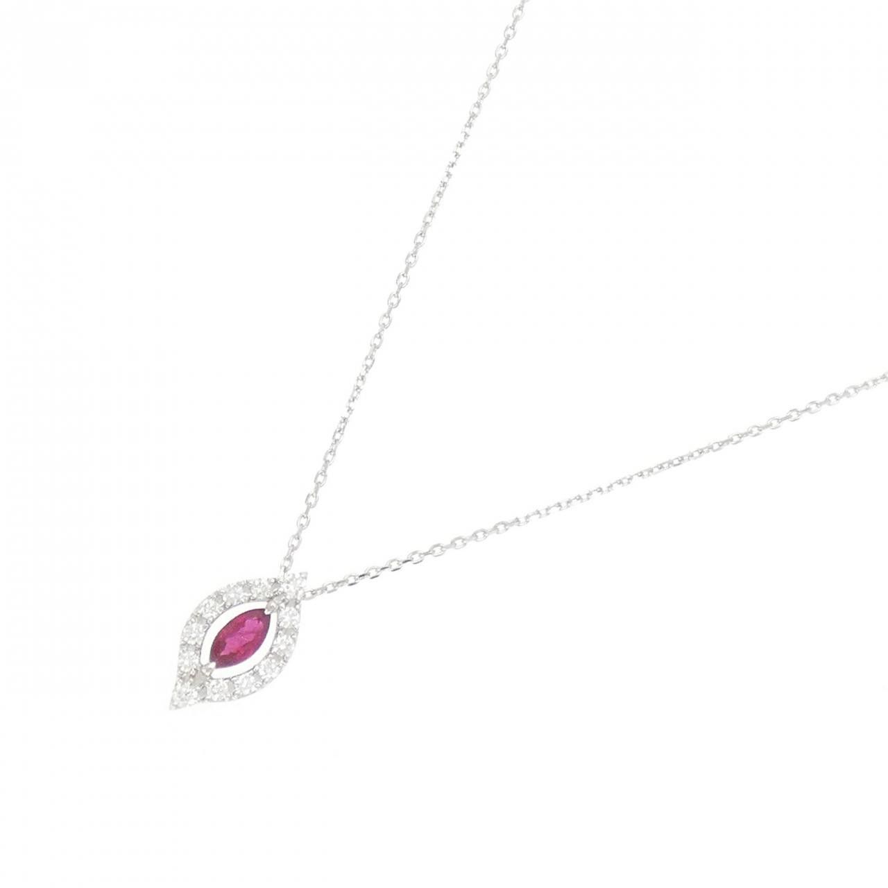 Other Tasaki Tasaki K18 White Gold Ruby Diamond Necklace Metal Necklace DUTY FREE for USA Size ONE SIZE - 2 Thumbnail
