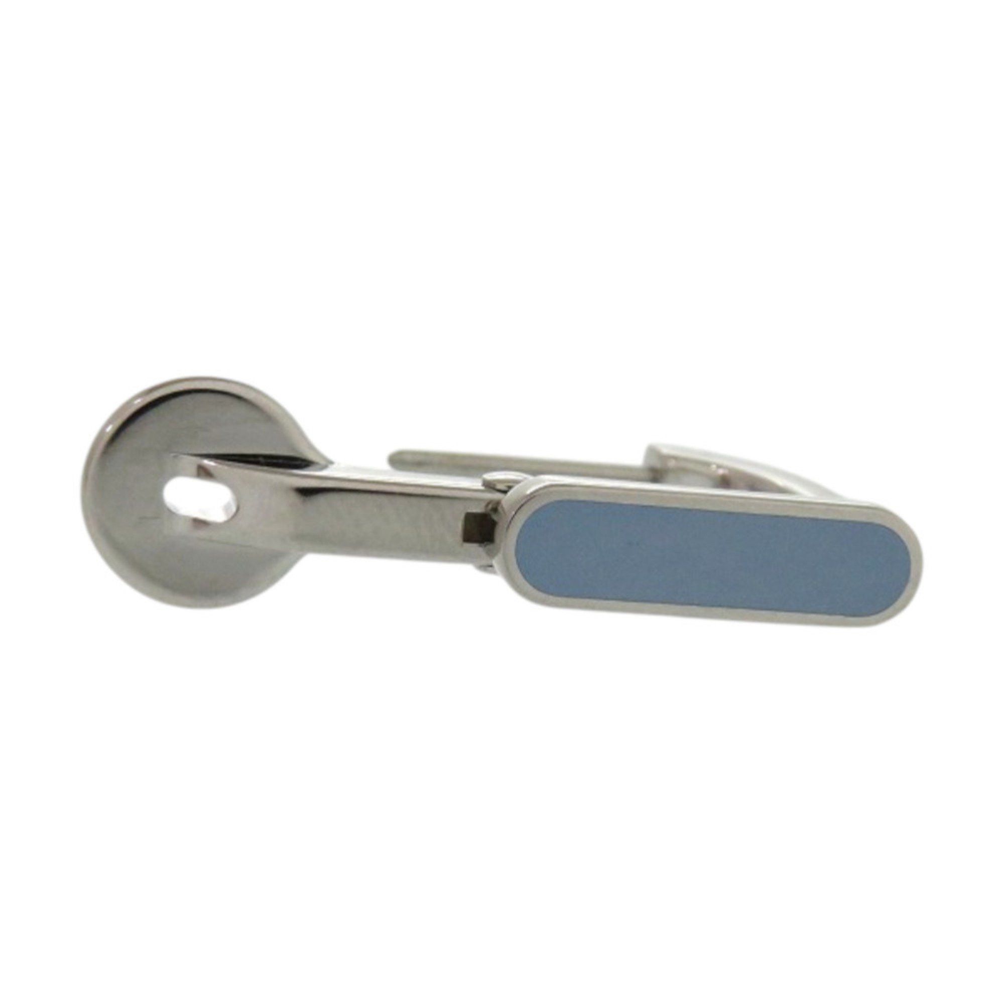 Hermes Like new Hermès Etrier single earring (single earring) H077357FP05, lacquered metal with blue ring, 1636 HERMES Size ONE SIZE - 4 Thumbnail