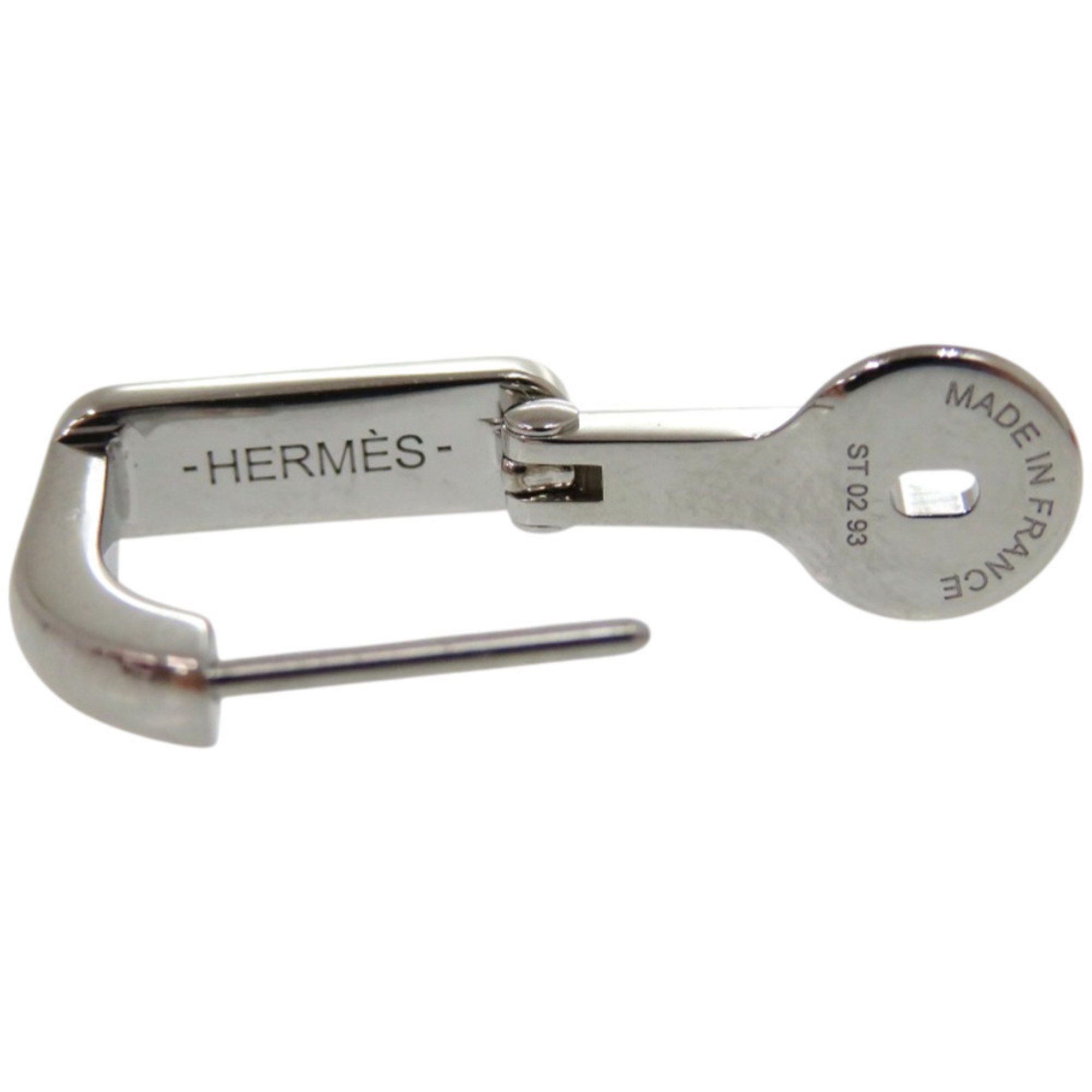 Hermes Like new Hermès Etrier single earring (single earring) H077357FP05, lacquered metal with blue ring, 1636 HERMES Size ONE SIZE - 10 Thumbnail