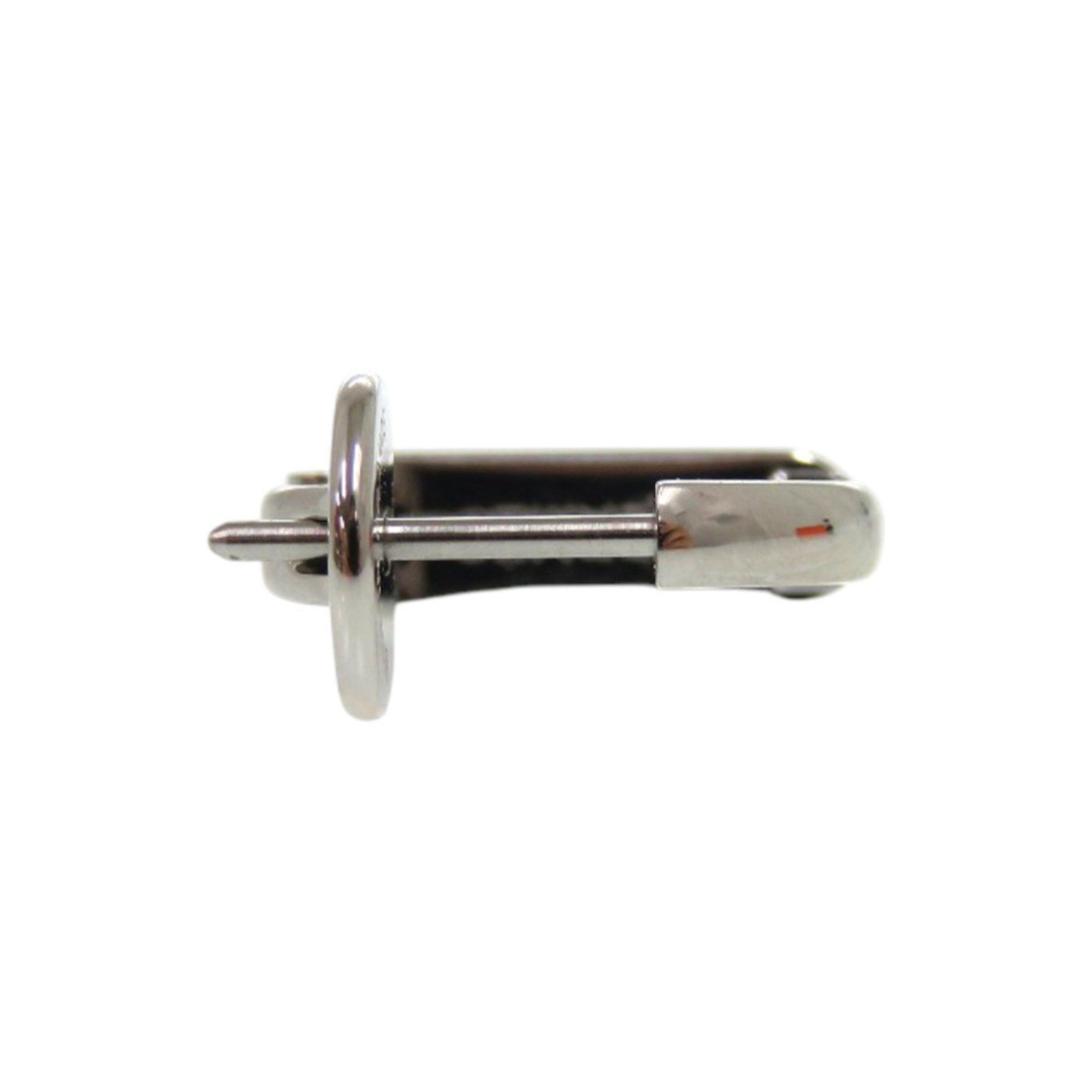 Hermes Like new Hermès Etrier single earring (single earring) H077357FP05, lacquered metal with blue ring, 1636 HERMES Size ONE SIZE - 6 Thumbnail