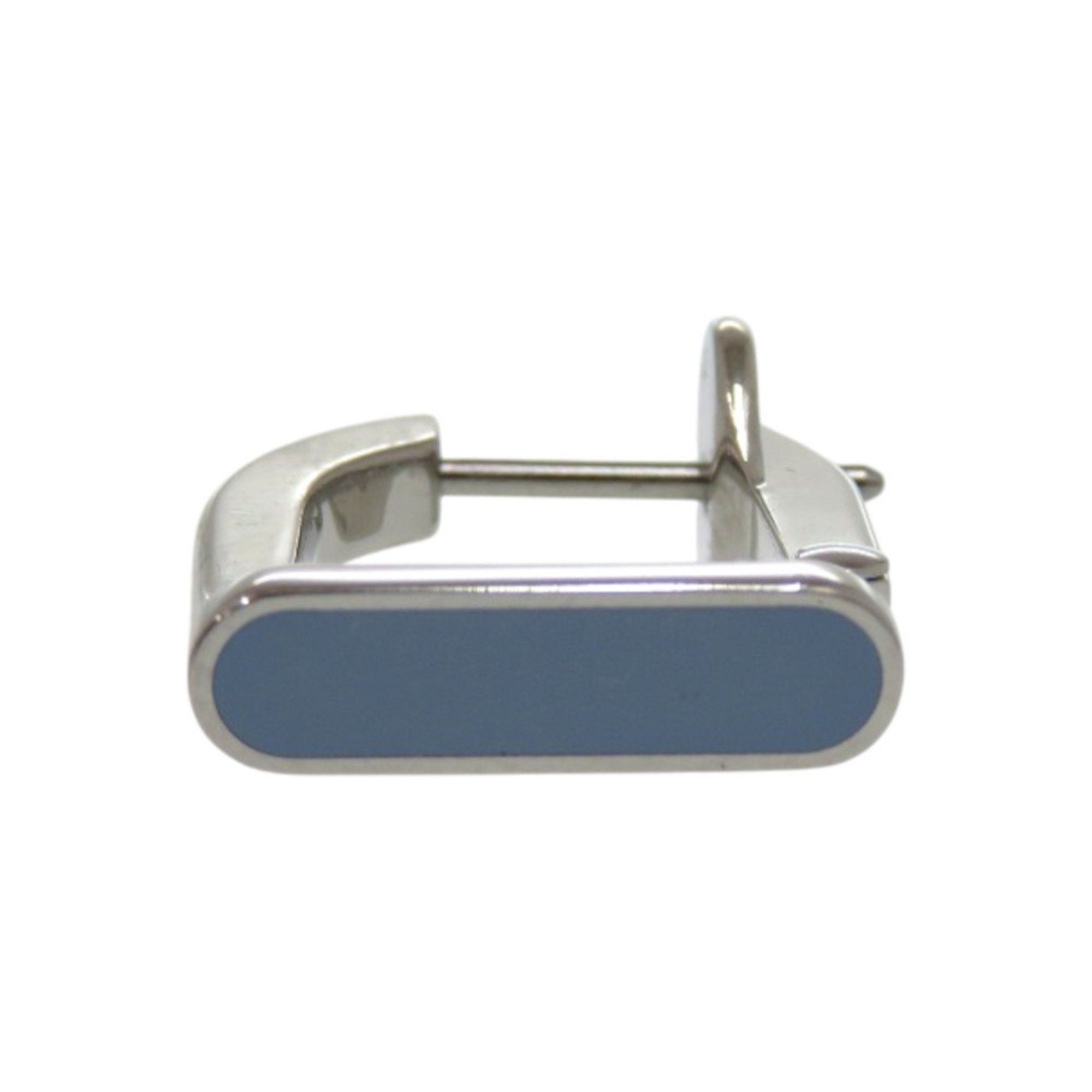 Hermes Like new Hermès Etrier single earring (single earring) H077357FP05, lacquered metal with blue ring, 1636 HERMES Size ONE SIZE - 2 Thumbnail