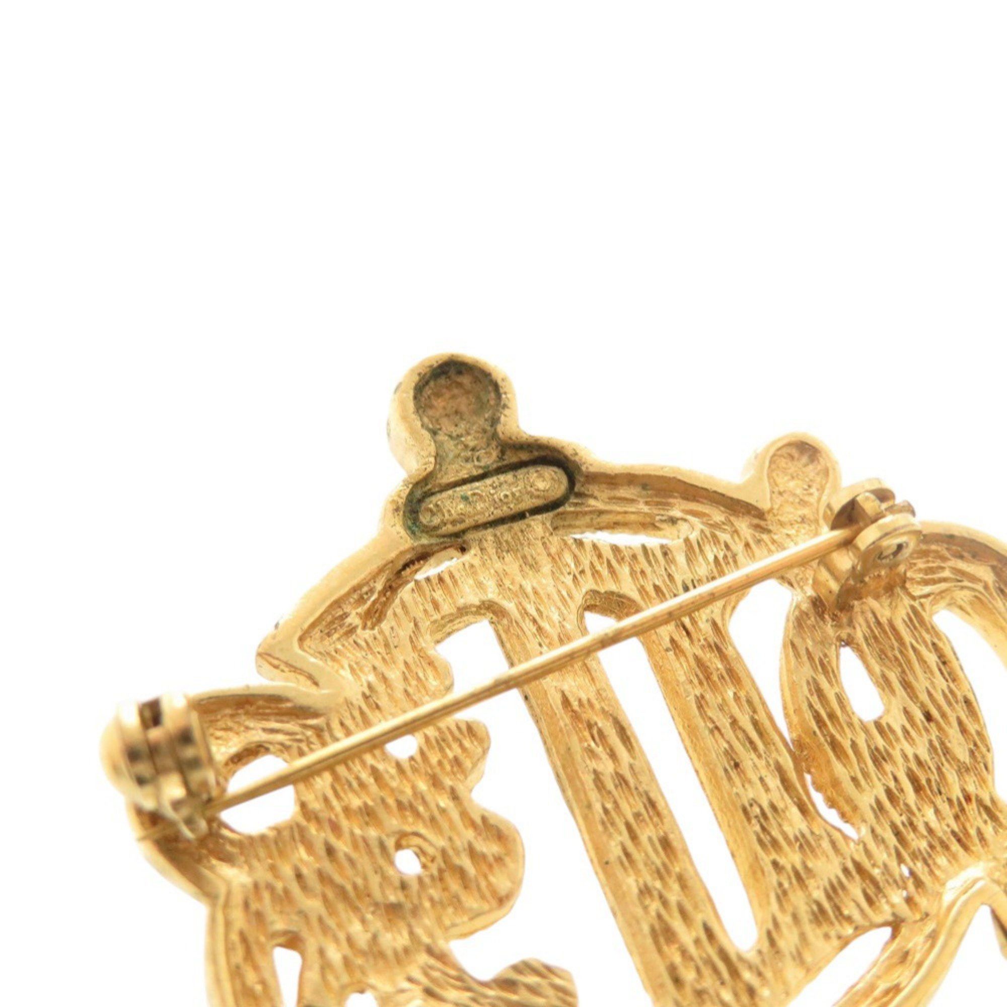 Dior Christian Dior Emblem Metal Gold Brooch 0637 Size ONE SIZE - 4 Thumbnail