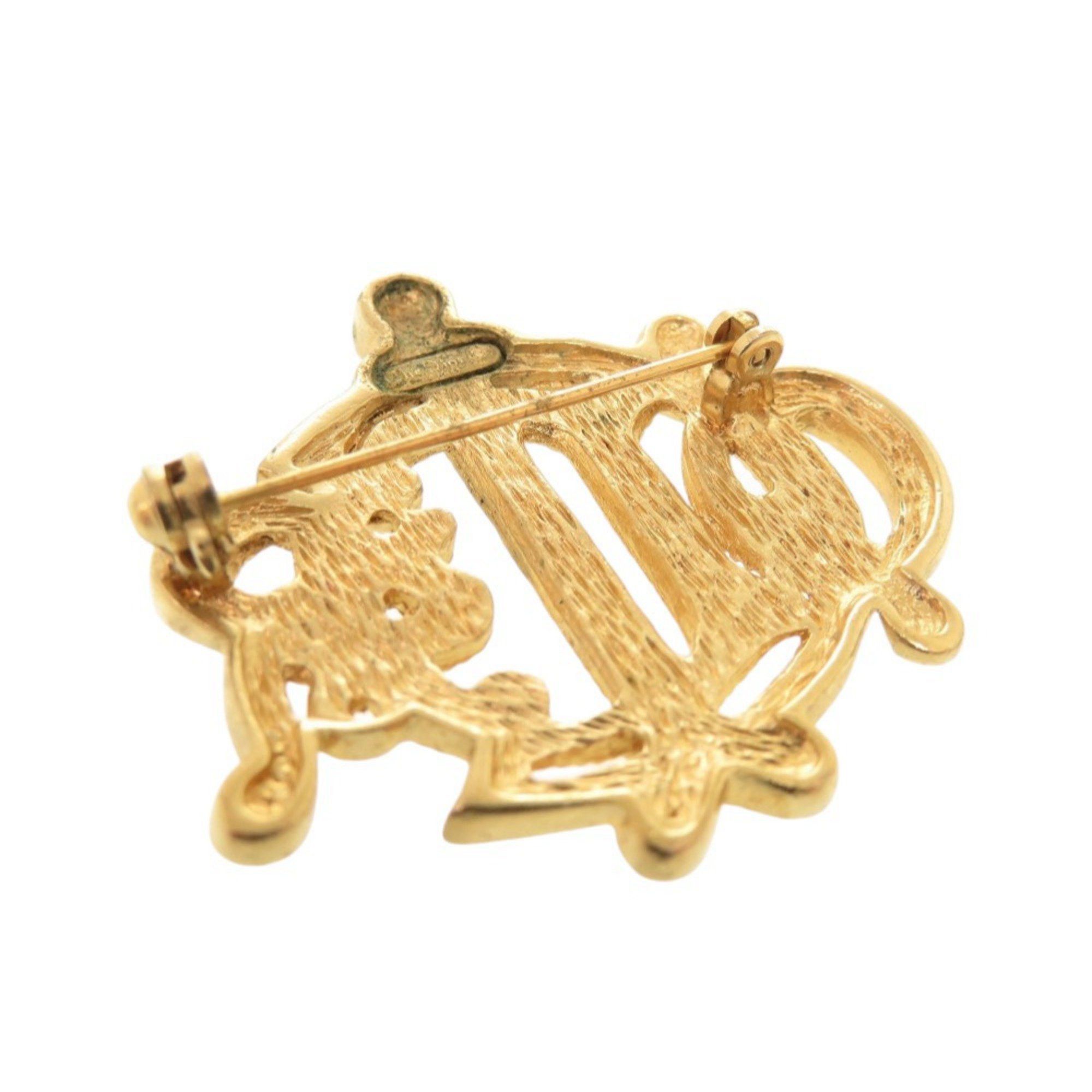 Dior Christian Dior Emblem Metal Gold Brooch 0637 Size ONE SIZE - 3 Thumbnail