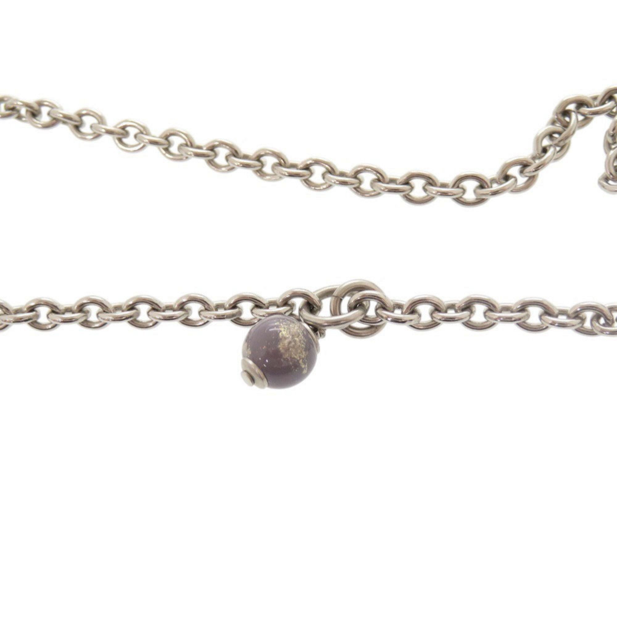 Chanel Chanel Coco Mark Metal Rhinestone Faux Pearl Silver Necklace 0470 CHANEL Size ONE SIZE - 6 Thumbnail