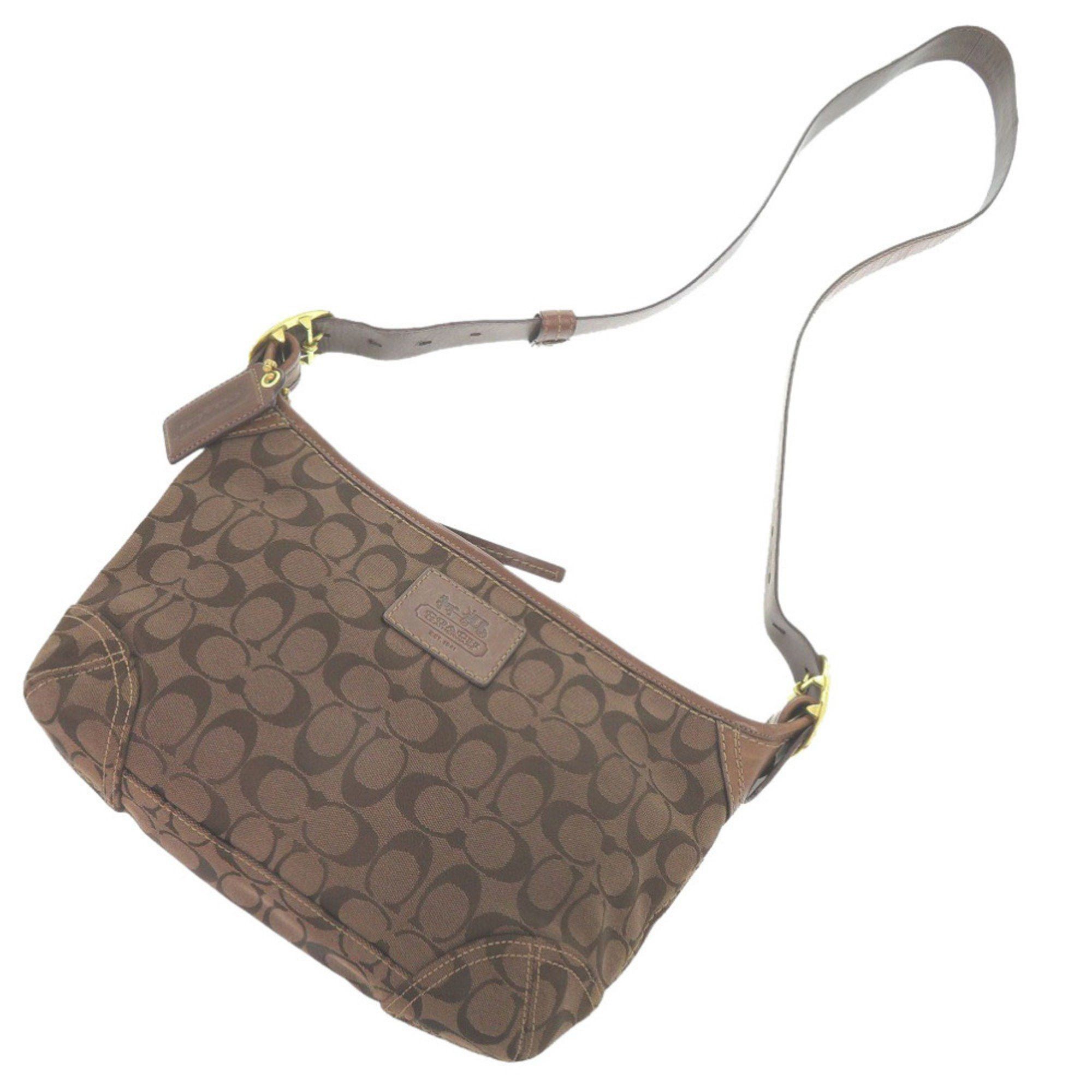 Coach Coach Canvas Brown Shoulder Bag 0009 COACH Size ONE SIZE - 9 Thumbnail