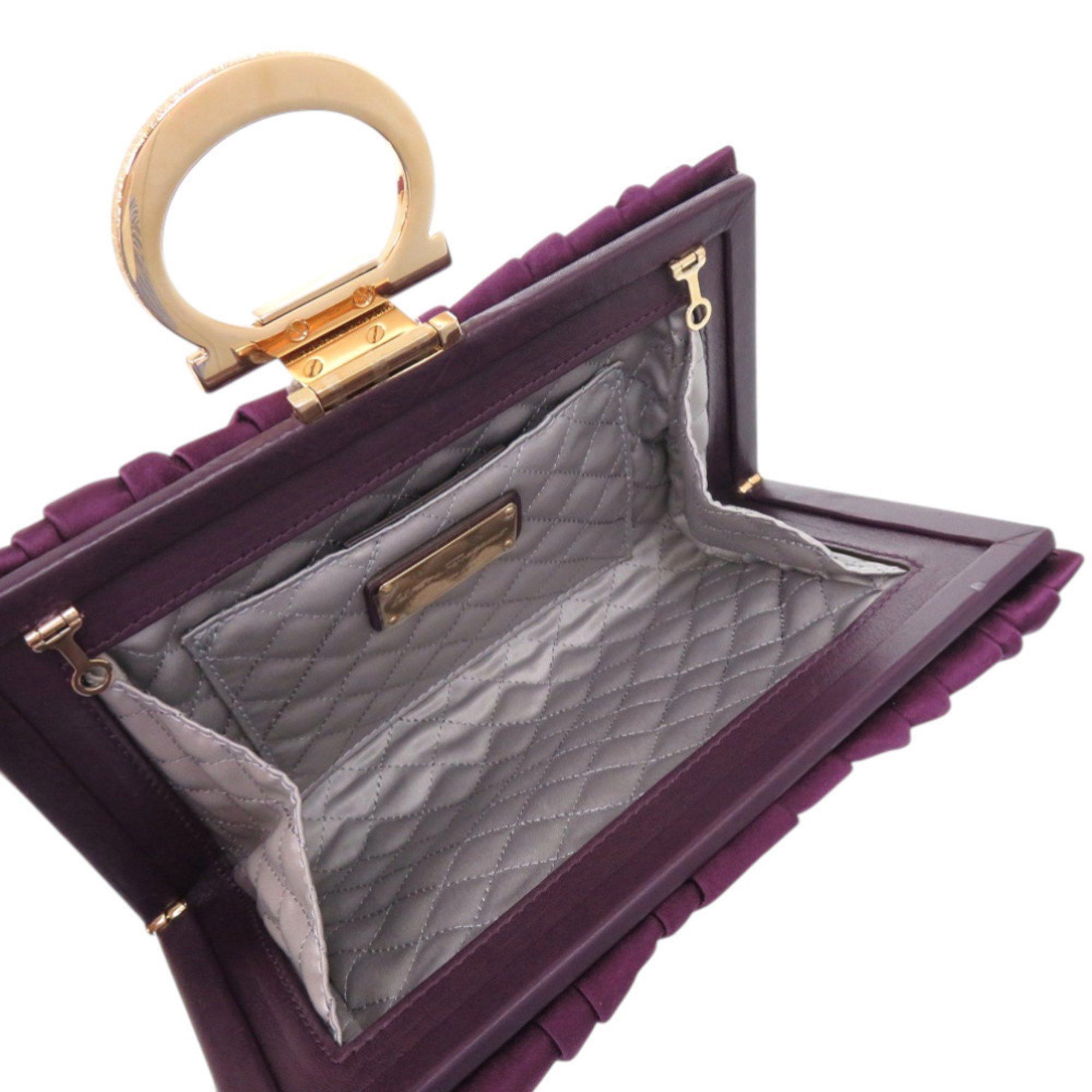 Salvatore Ferragamo Like new Salvatore Ferragamo Gancini E0 21 B912 satin purple clutch bag 0467 Size ONE SIZE - 7 Thumbnail