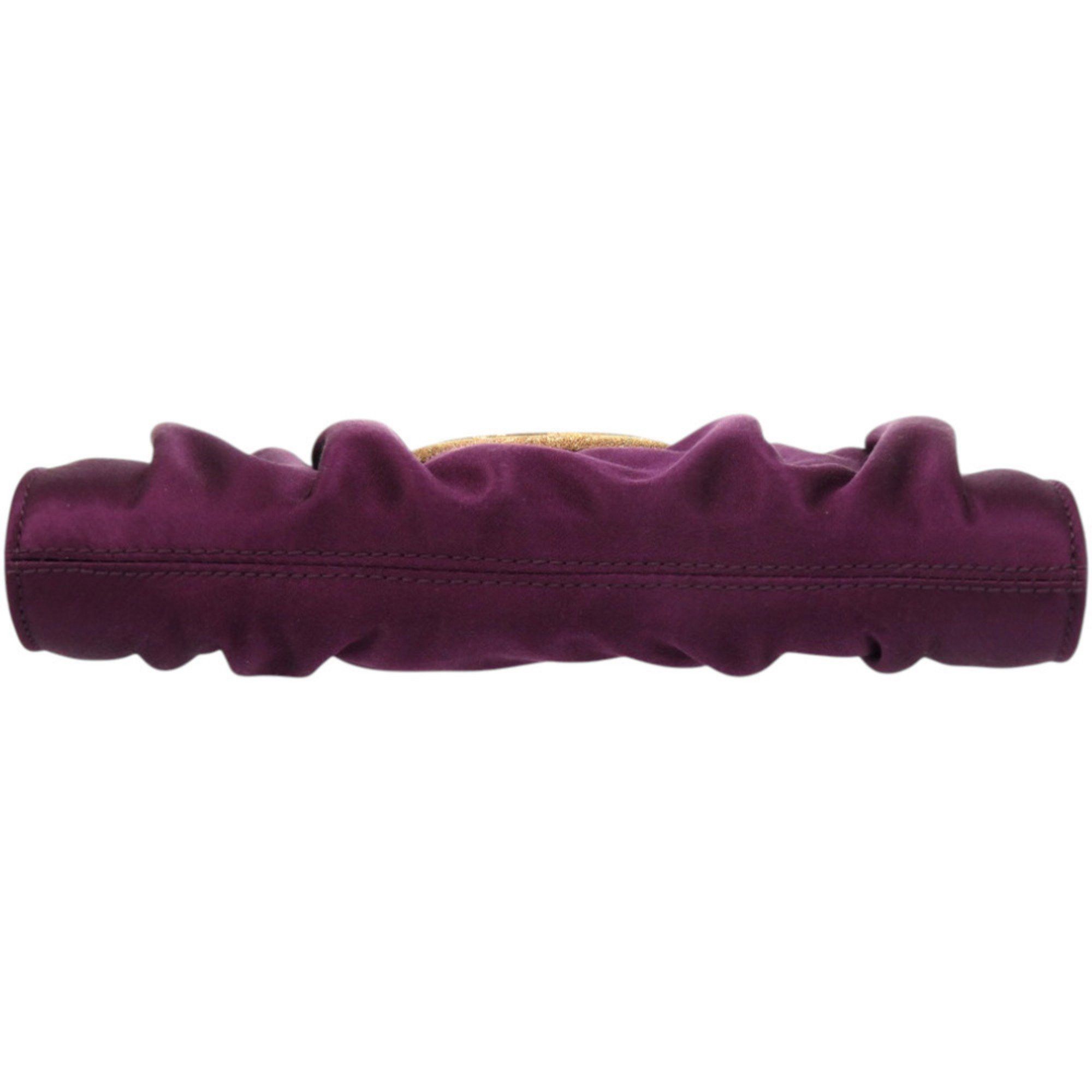 Salvatore Ferragamo Like new Salvatore Ferragamo Gancini E0 21 B912 satin purple clutch bag 0467 Size ONE SIZE - 5 Thumbnail