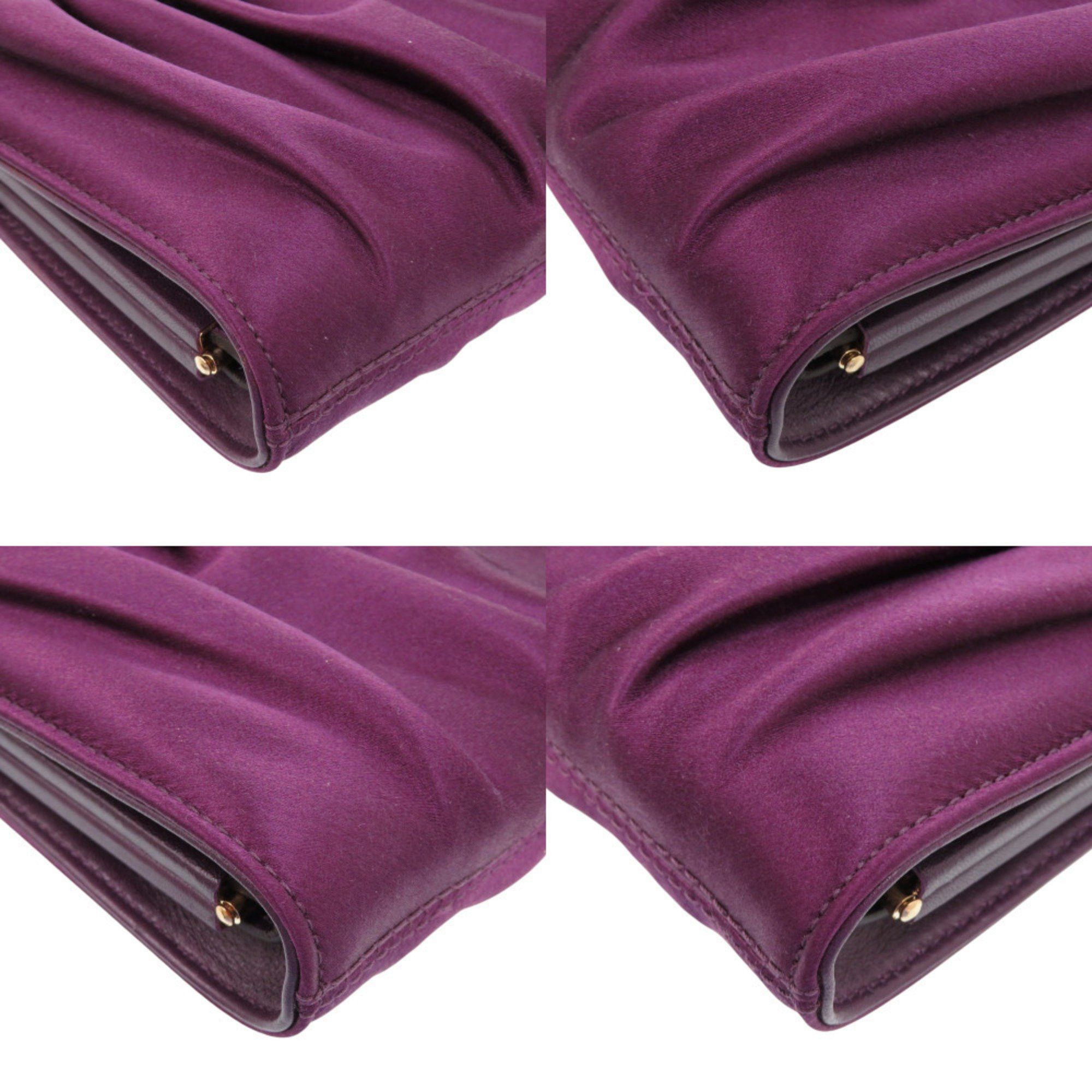 Salvatore Ferragamo Like new Salvatore Ferragamo Gancini E0 21 B912 satin purple clutch bag 0467 Size ONE SIZE - 4 Thumbnail